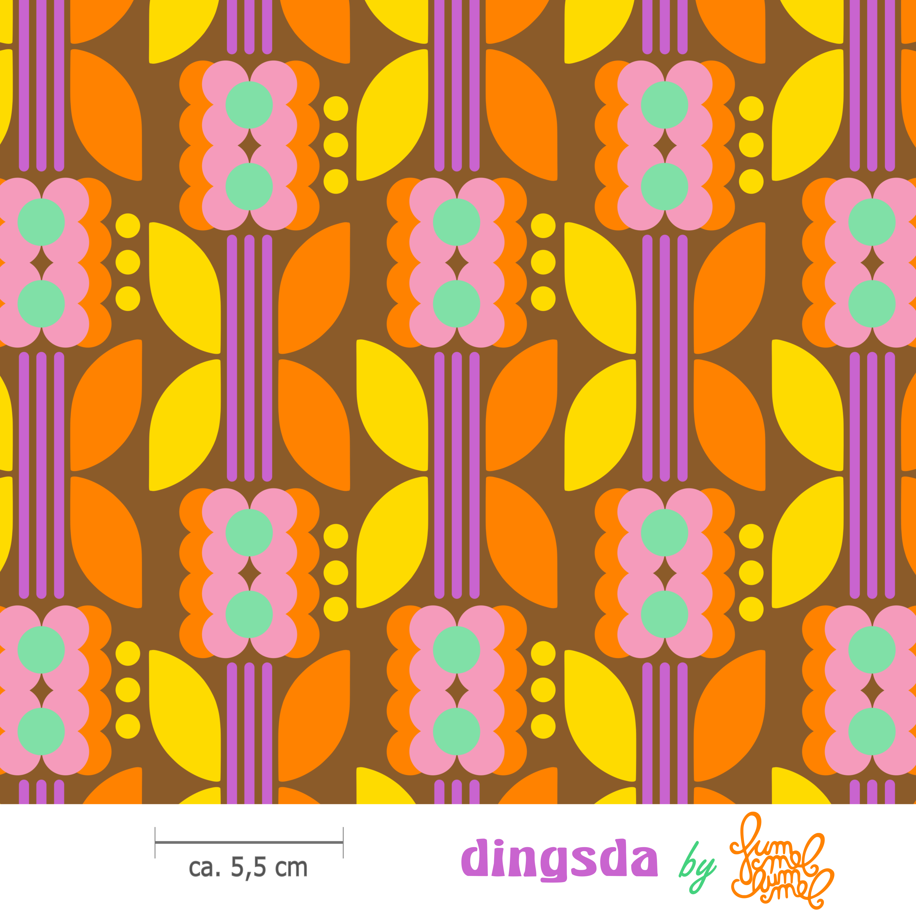 Organic Fabric - Dingsda orange