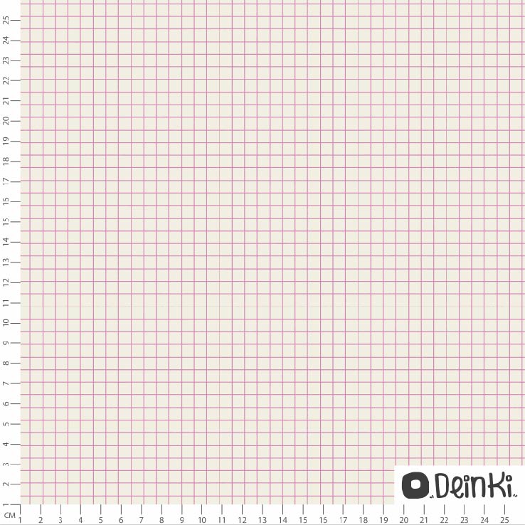 Bio Fabric - Checked Sheet White Pink by Deinki in pink