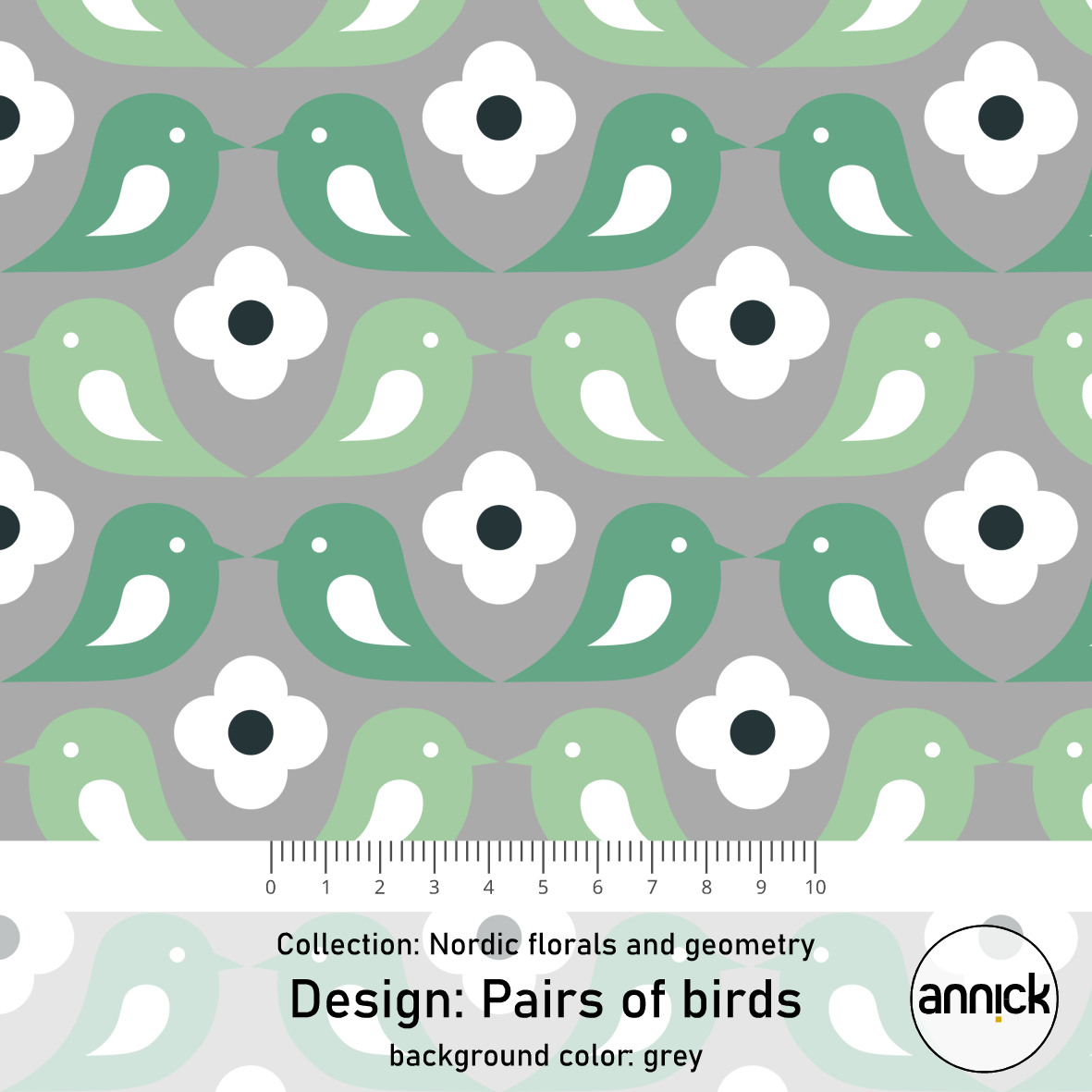 Bio Webware Stoff - Pairs of Birds grey - Annick, Floral & Blumen, Tiere, grau, 100% Bio-Baumwolle Bio Webware Stoff - Pairs of Birds grey - Annick, Floral & Blumen, Tiere, grau, 100% Bio-Baumwolle