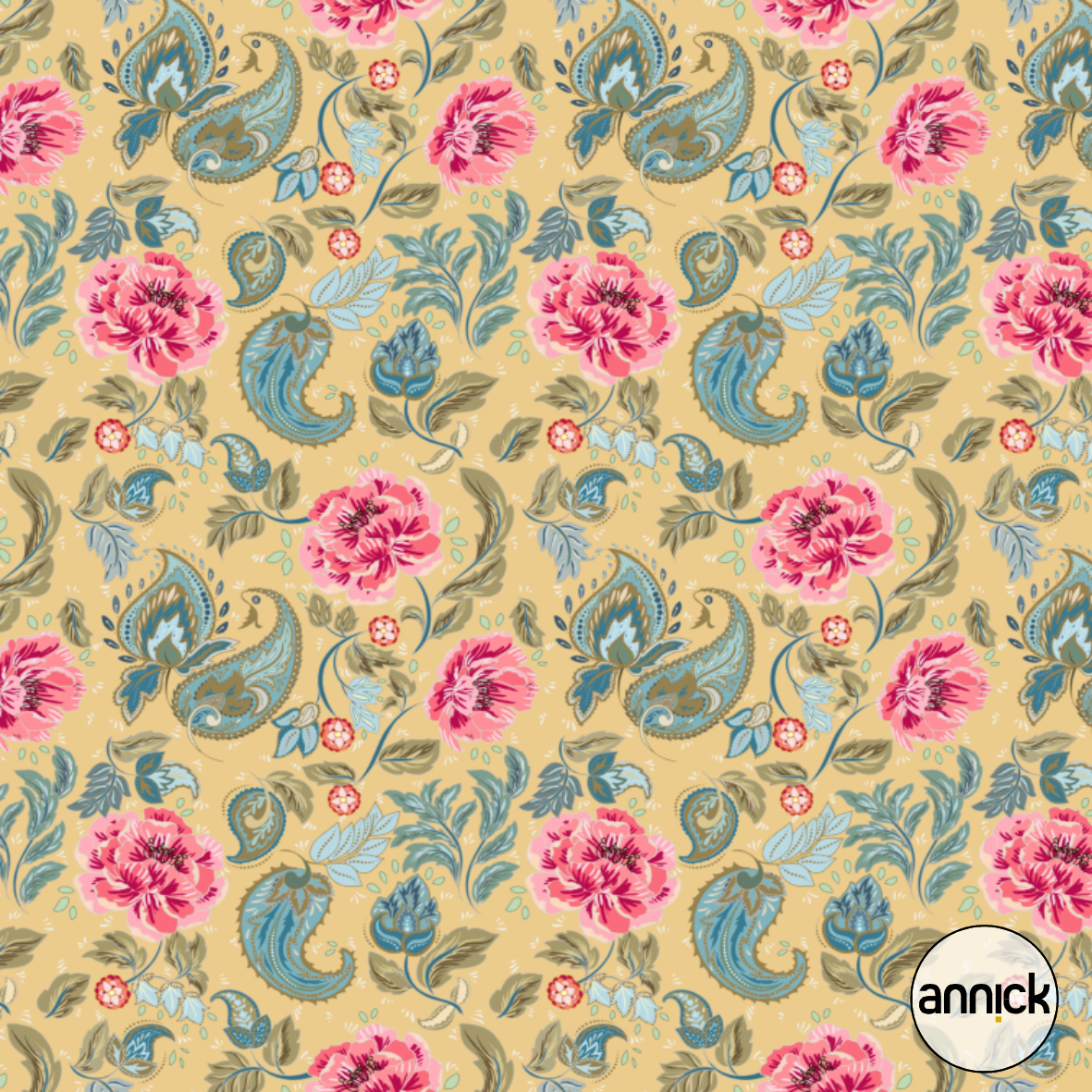 Bio Webware Stoff - Floral Heritage Paisley Vintage - Annick, beige, Blumen & Floral 100% Bio-Baumwolle Bio Webware Stoff - Floral Heritage Paisley Vintage - Annick, beige, Blumen & Floral 100% Bio-Baumwolle