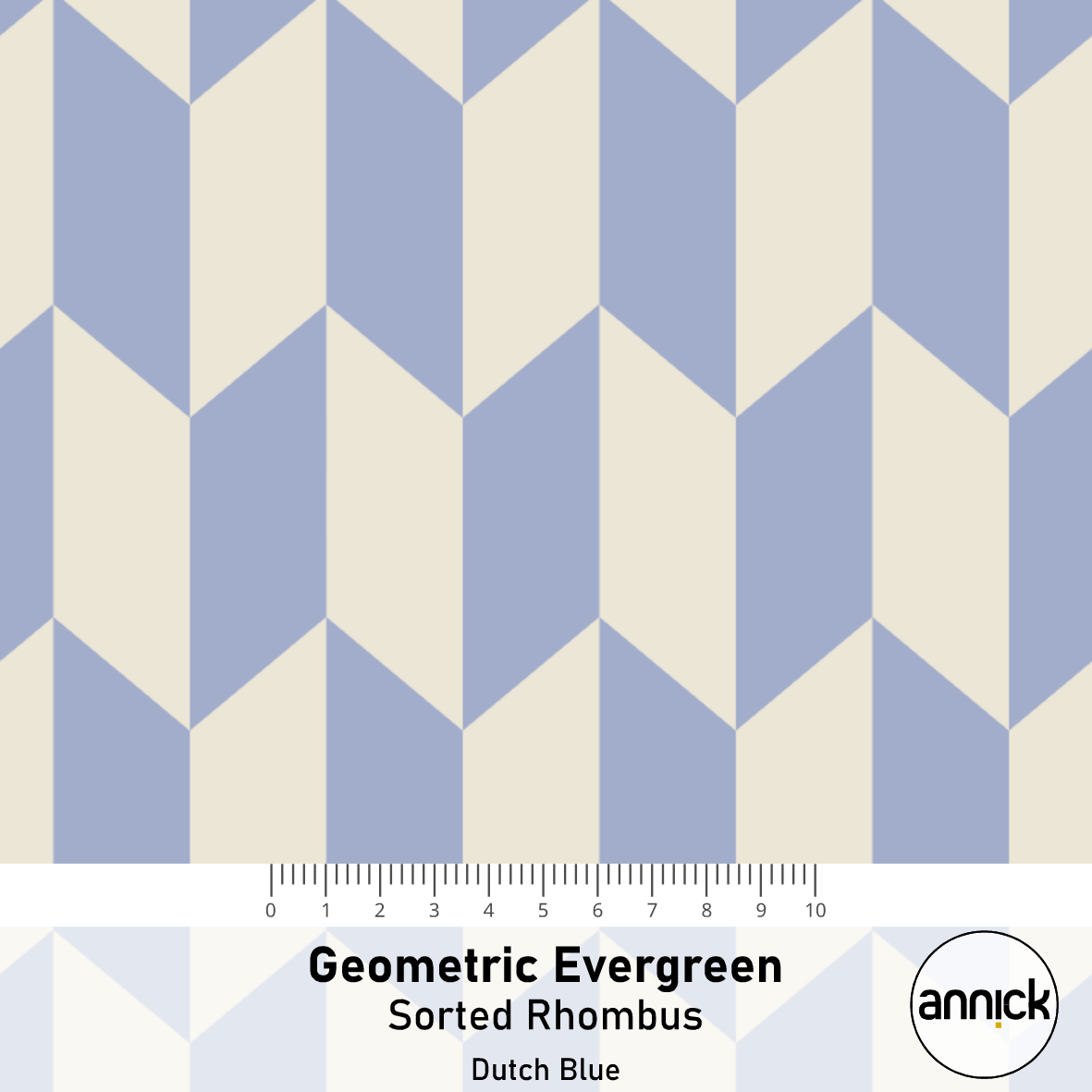 Bio Stoff - Geometric Evergreen Sorted Rhombus blau