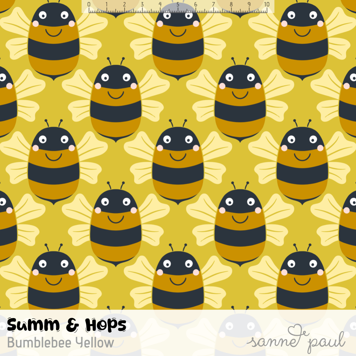 Bio Stoff - Summ And Hops Bumblebee Yellow von Sanne Paul in gelb