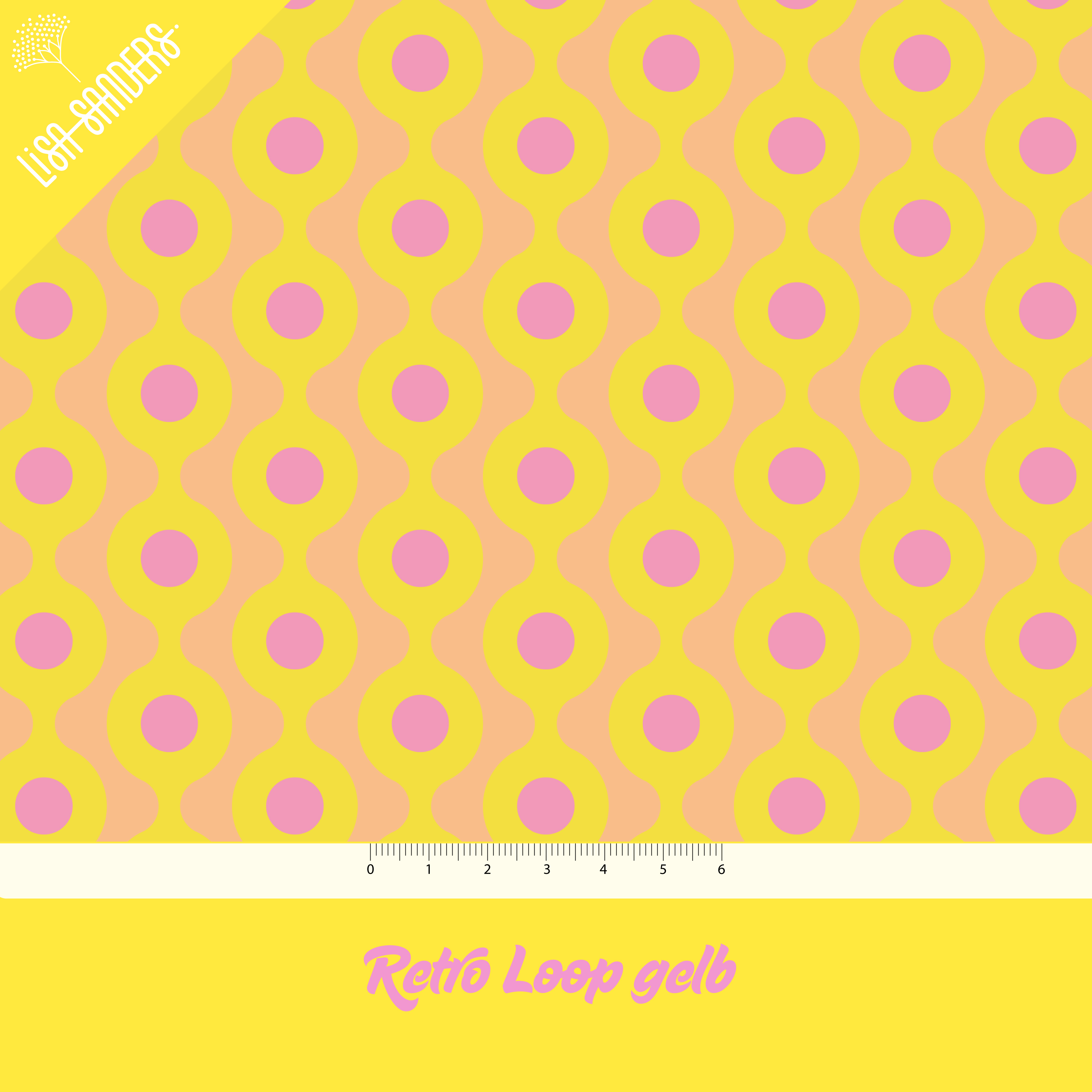 Bio Stoff - Retro Loop Gelb von Lisa Sanders in gelb
