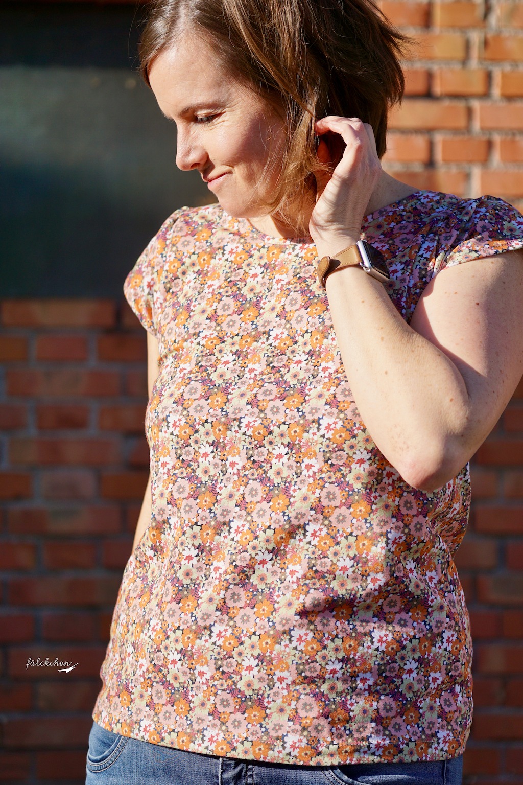 Bio Jersey Stoff - Millefleur - Enemenemeins, Floral & Blumen, orange, Breite 150 cm Bio Jersey Stoff - Millefleur - Enemenemeins, Floral & Blumen, orange, Breite 150 cm