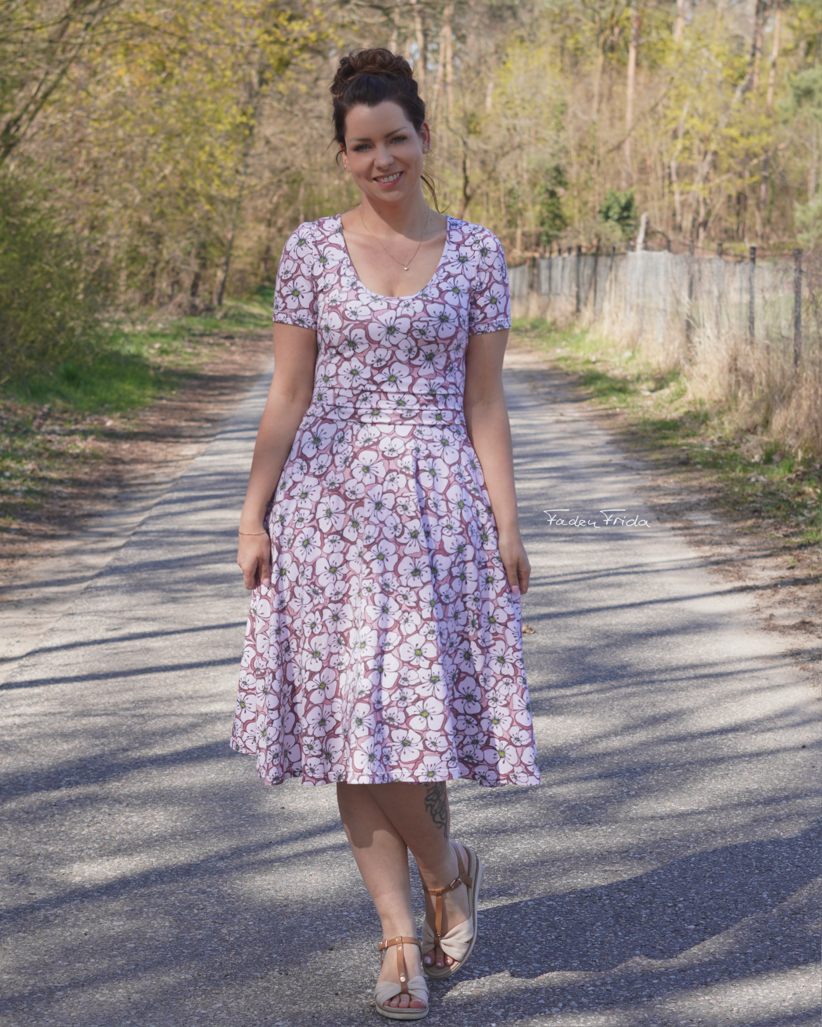 Bio Stoff  - Obstblüten rosa