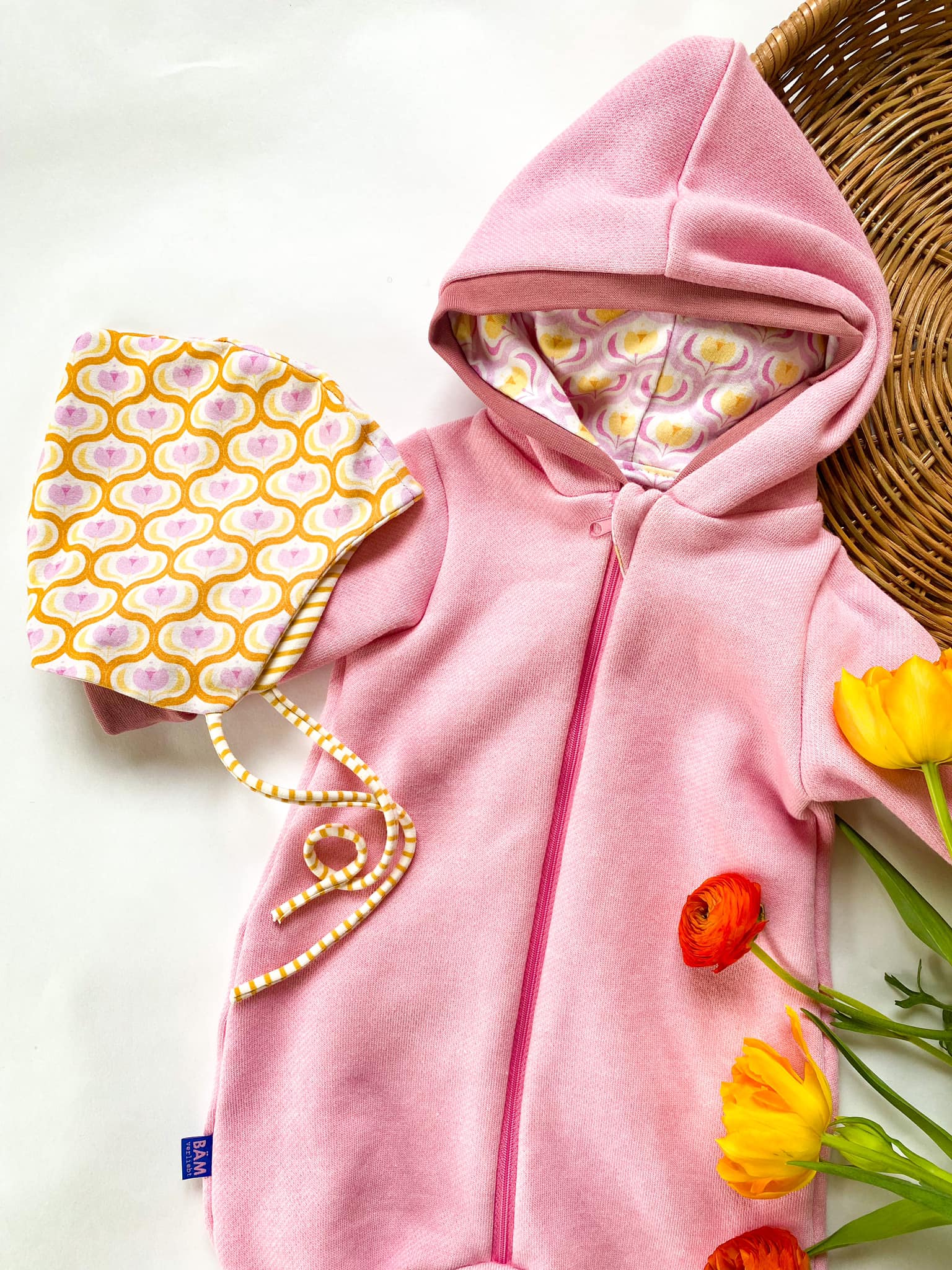 Bio Webware Stoff  -  Blumenliebe  - LisaSanders, Floral & Blumen, orange, Frühling, Sommer, Ornamente, 100% Bio-Baumwolle