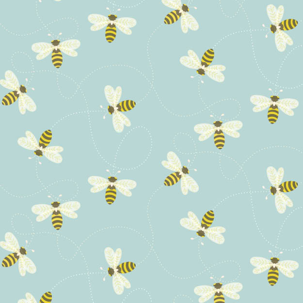 Bio Stoff - Bienen türkis - misspeppels