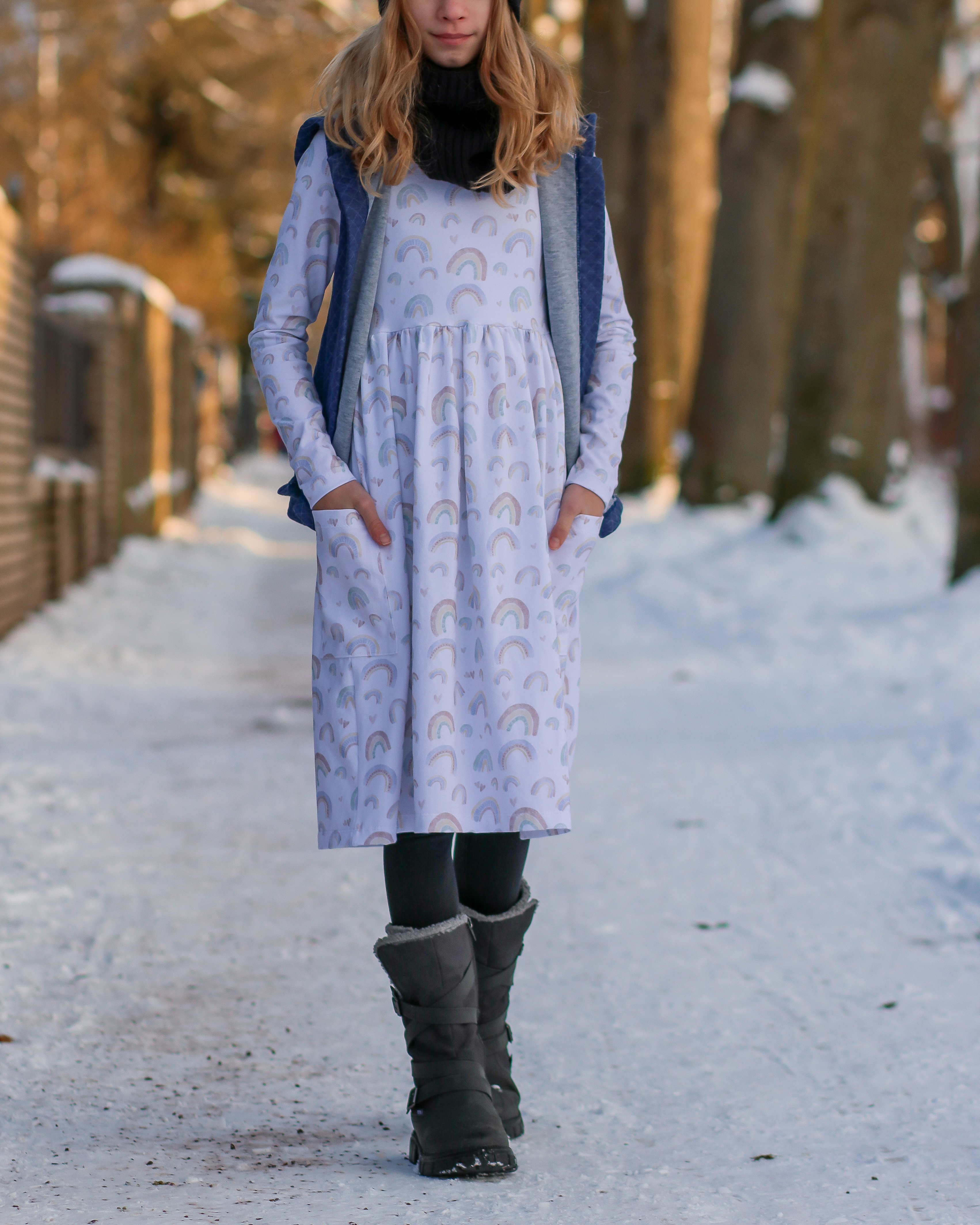 Organic fabric  - Regenbogenliebe white, small