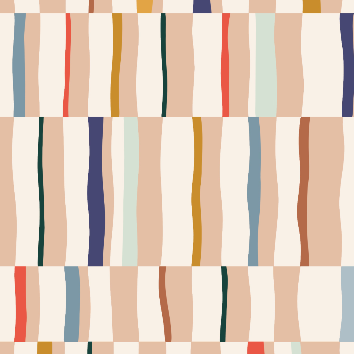 Bio Stoff  - Küstenatelier Streifen beige