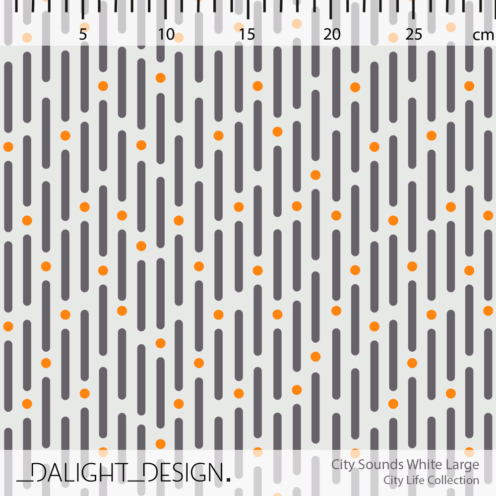 Bio Webware Stoff  -  City Sounds Blue White Large - DalightDesign, grau, Streifen, 100% Bio-Baumwolle