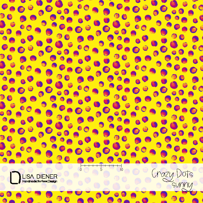 Organic Fabric  - Crazy Dots yellow