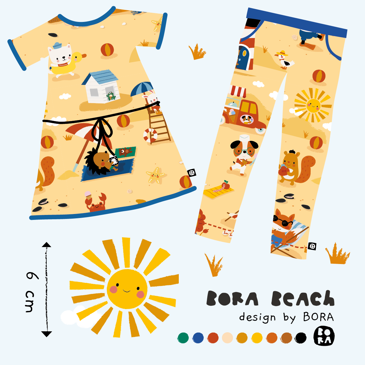 Bio Webware Stoff - Beach - Bora, gelb, Kinder, Urlaub 100% Bio-Baumwolle Bio Webware Stoff - Beach - Bora, gelb, Kinder, Urlaub 100% Bio-Baumwolle