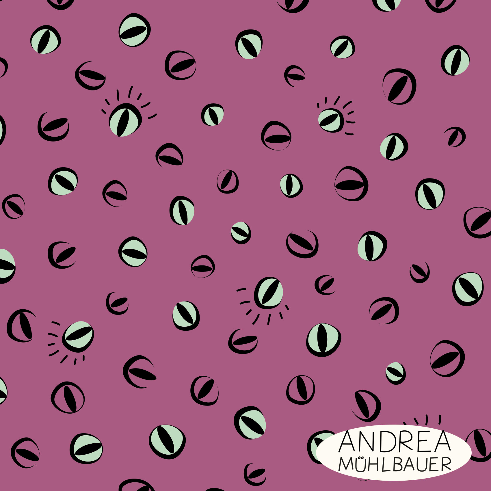 Bio Stoff - Eyeballs Halloween Edition Lila von Andrea Muehlbauer in lila