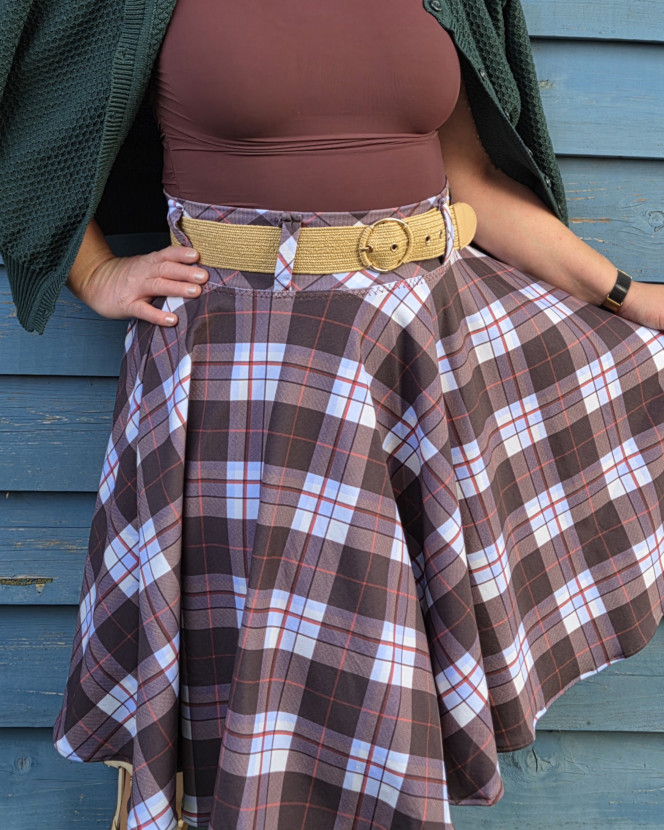 Organic fabric  - Cozy Diagonal Plaid brown - Alexandra Weise