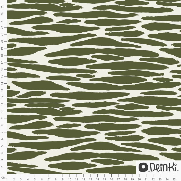 Bio Stoff  - Zebrastreifen grün - Deinki, grün,Tierfellmuster