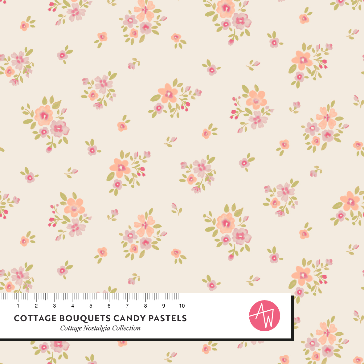 Bio Stoff - Cottage Bouquets Candy Pastels von Alexandra Weise in rosa