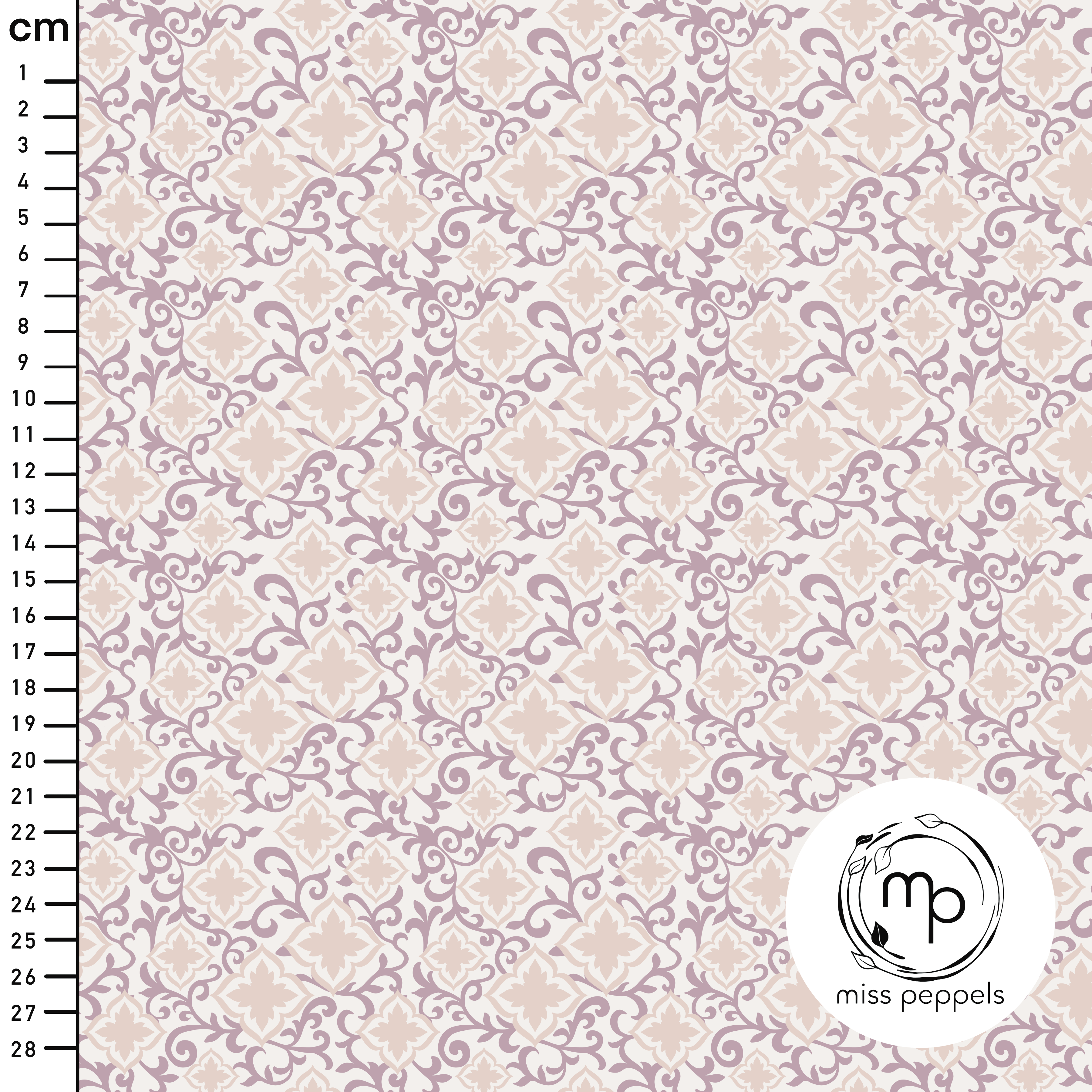 Bio Stoff - Verspielte Ranken rosa