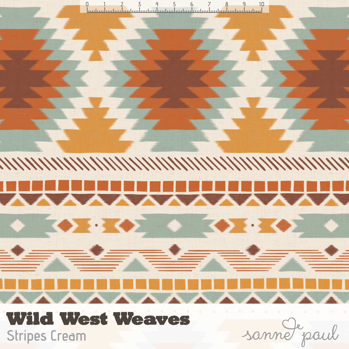 Bio Stoff - Wild West Weaves Stripes Cream von Sanne Paul in creme