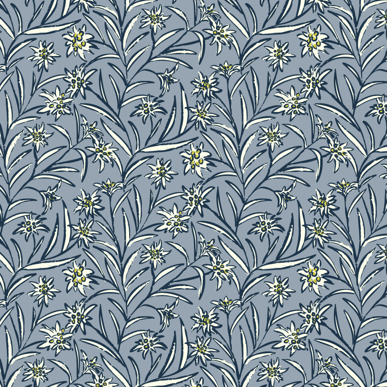 Organic Fabric - Edelweiss blue