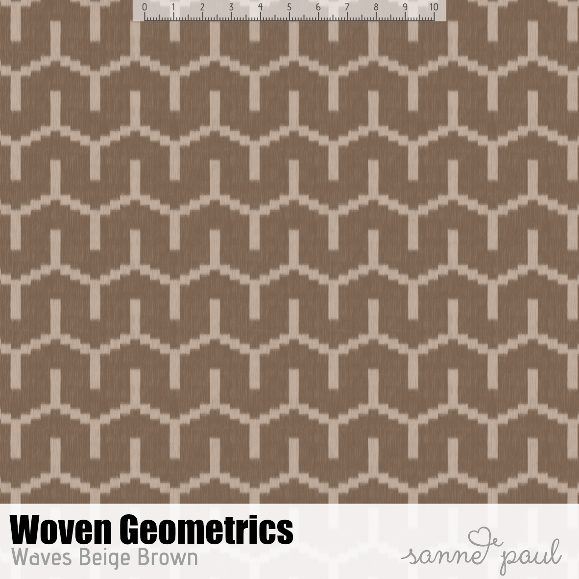 Organic Fabric - Woven Geometrics Waves beige, brown
