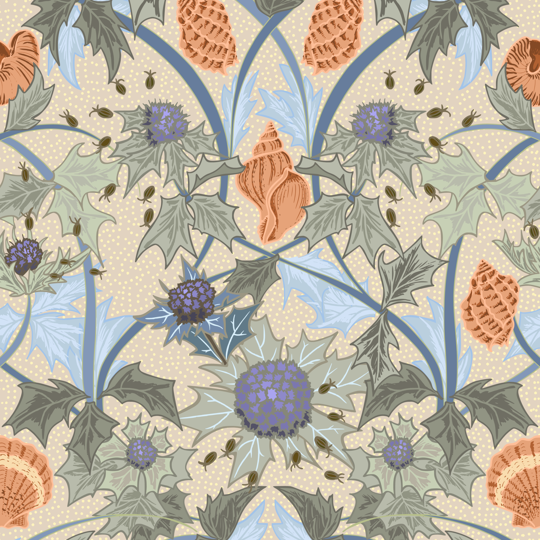 Bio Stoff  - Sea Holly soft sage