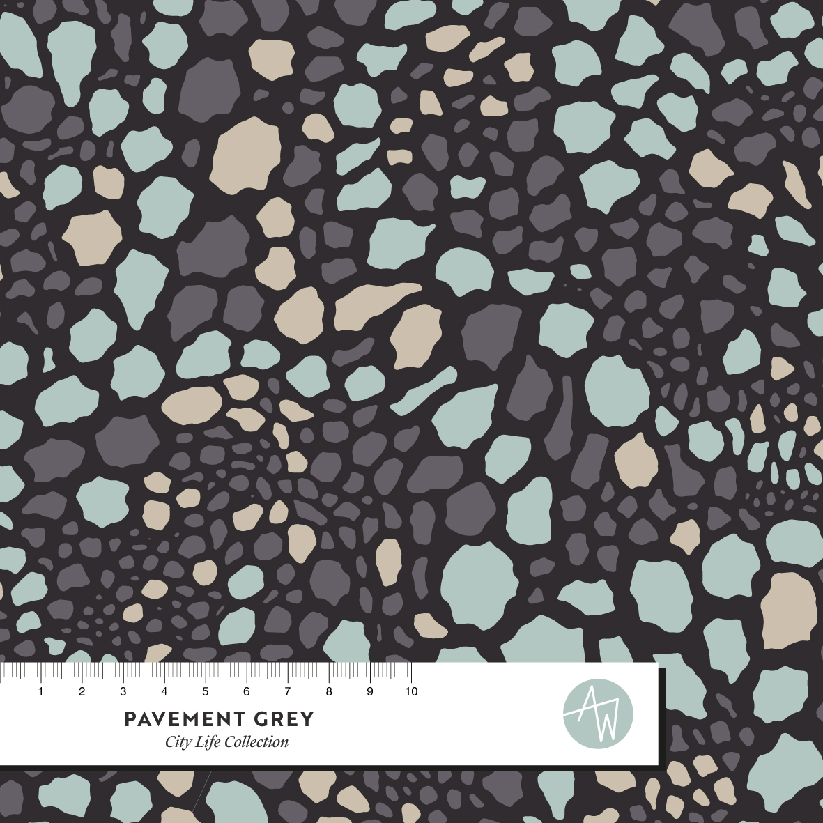 Bio Stoff  - Pavement Grey - AlexandraWeise, grau. Abstrakt