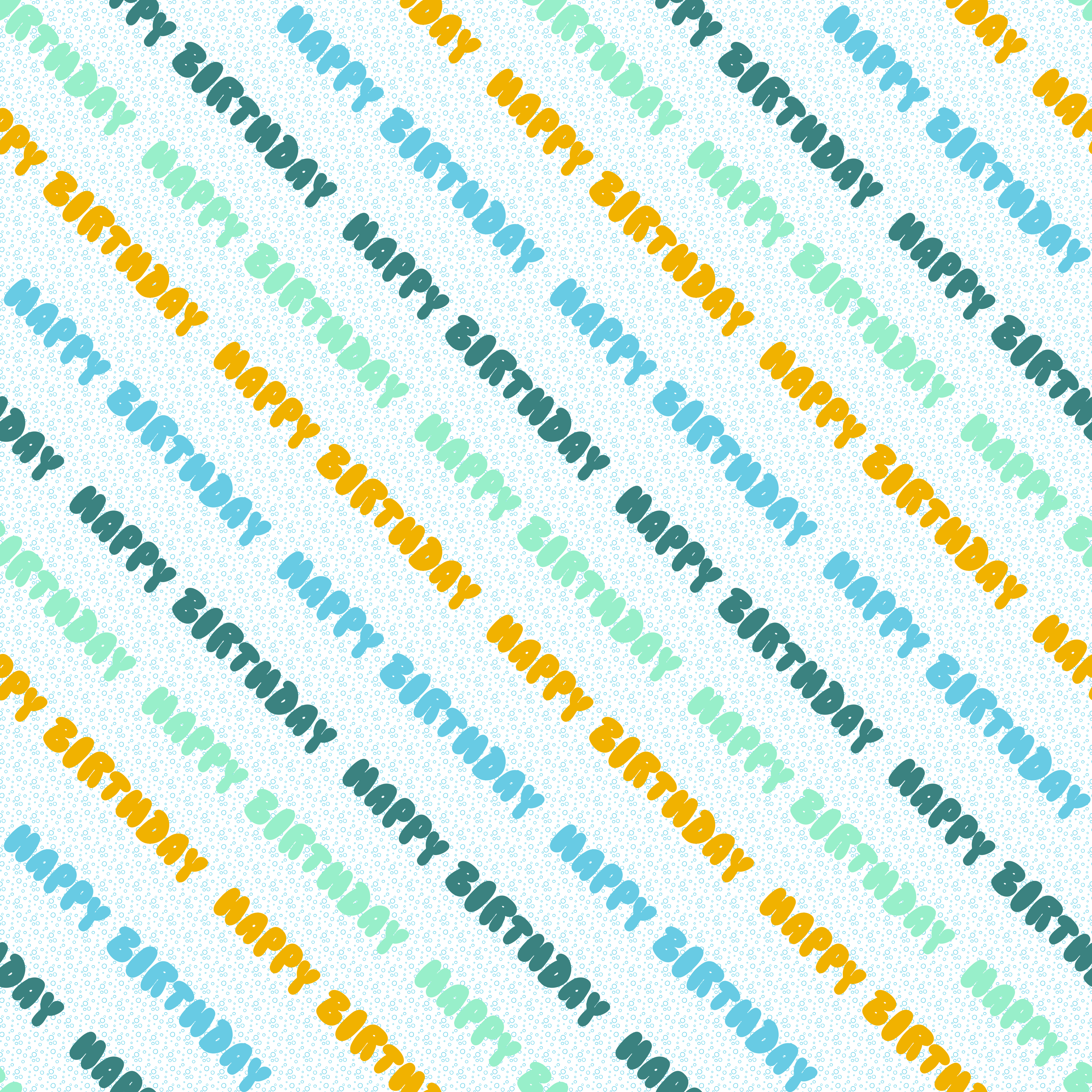 Bio Stoff - Happy Birthday blau