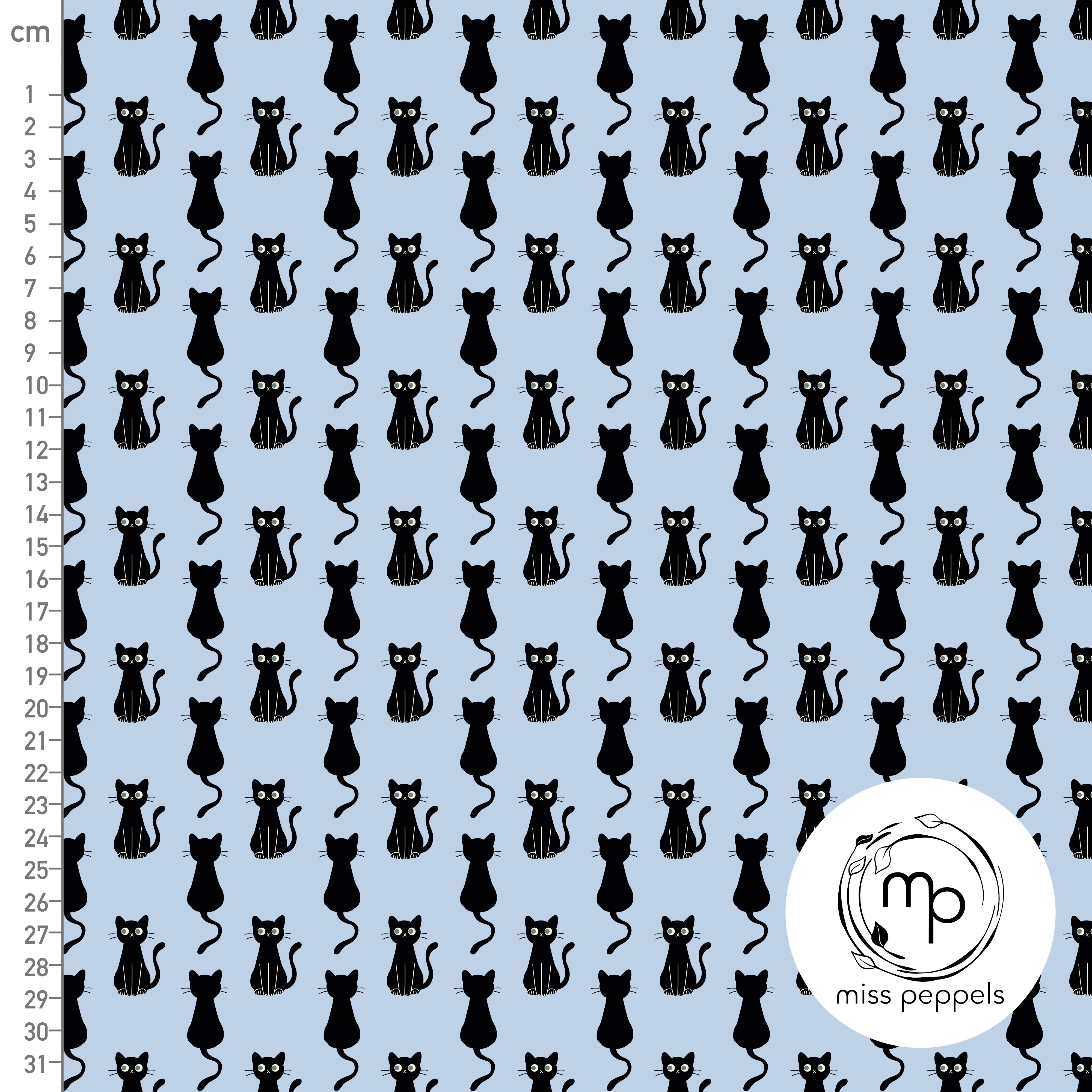 Bio Stoff - Katzen Blau von misspeppels in blau