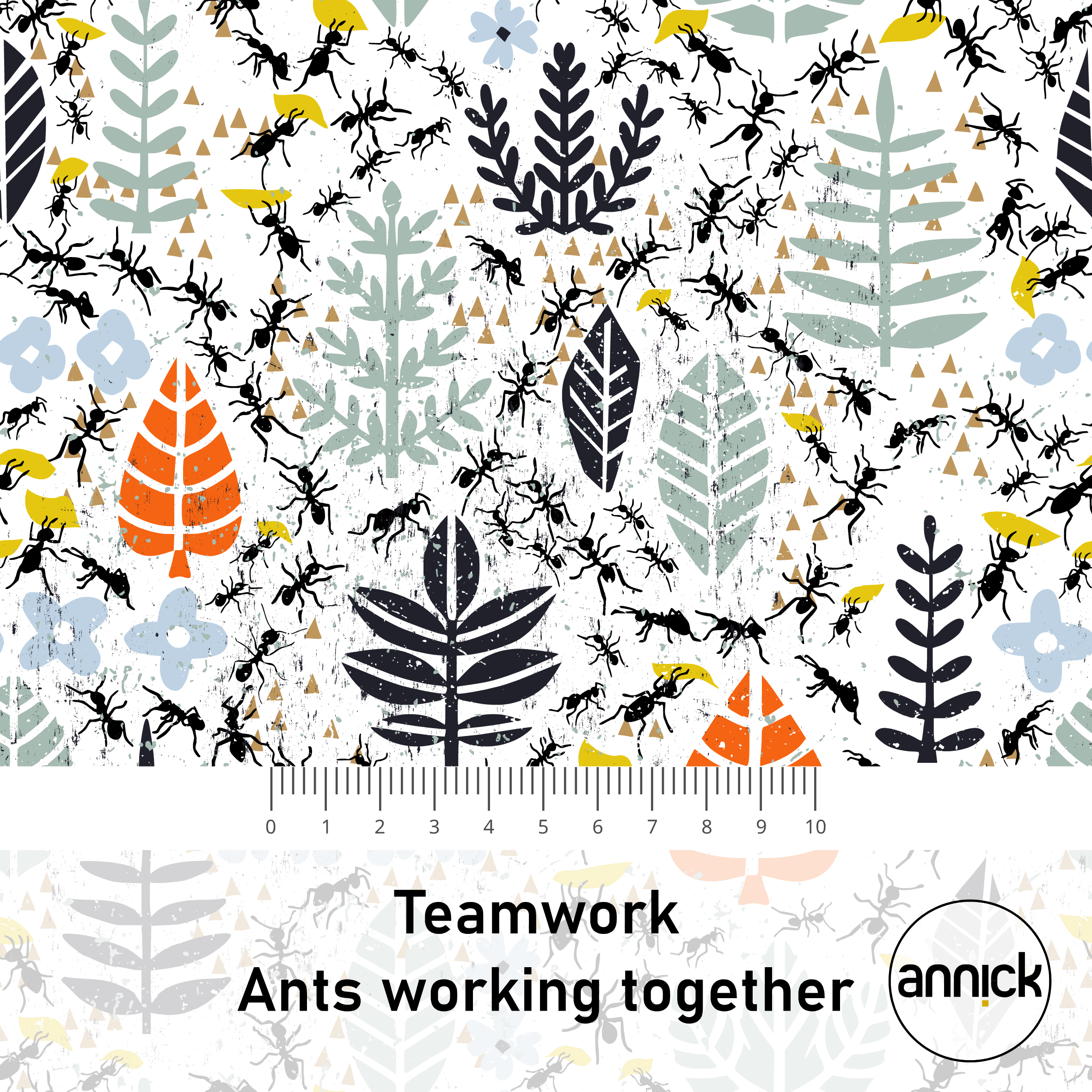 Bio Webware Stoff - Teamwork Ants working Together - Annick, Herbst, Natur, Bäume & Palmen, weiß, 100% Bio-Baumwolle Bio Webware Stoff - Teamwork Ants working Together - Annick, Herbst, Natur, Bäume & Palmen, weiß, 100% Bio-Baumwolle