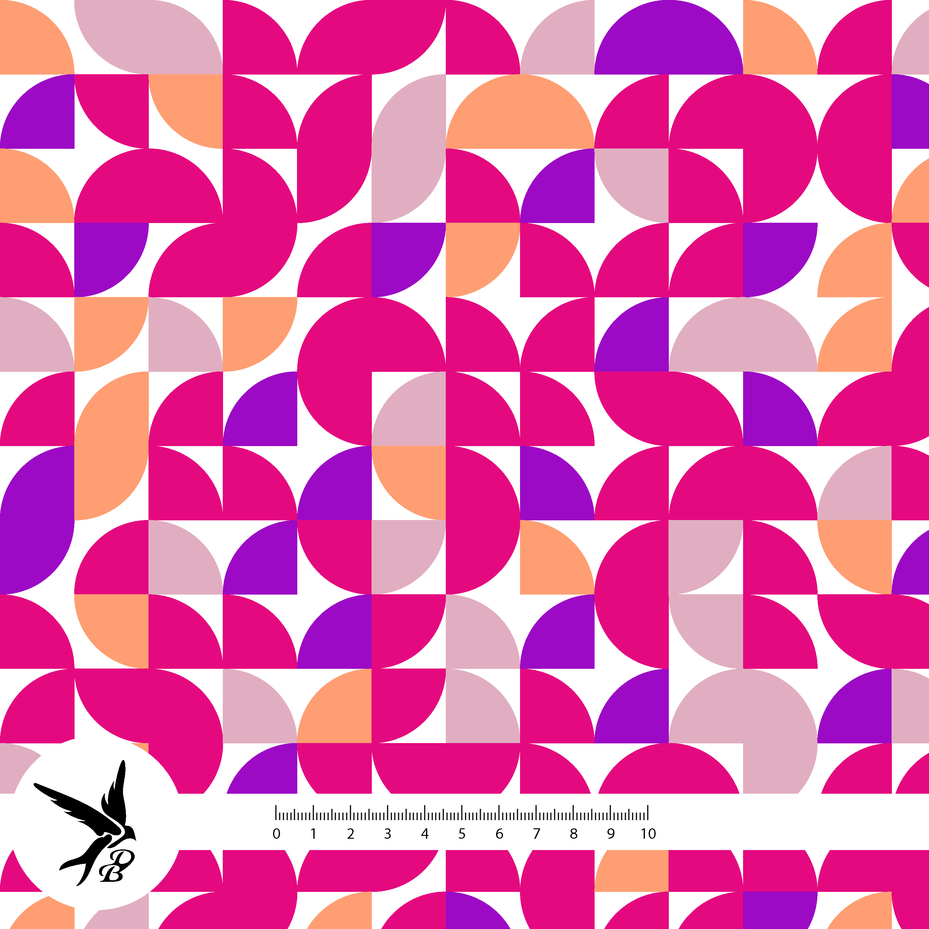 Bio Fabric - Geometric Play by Daniela Bonn in pink