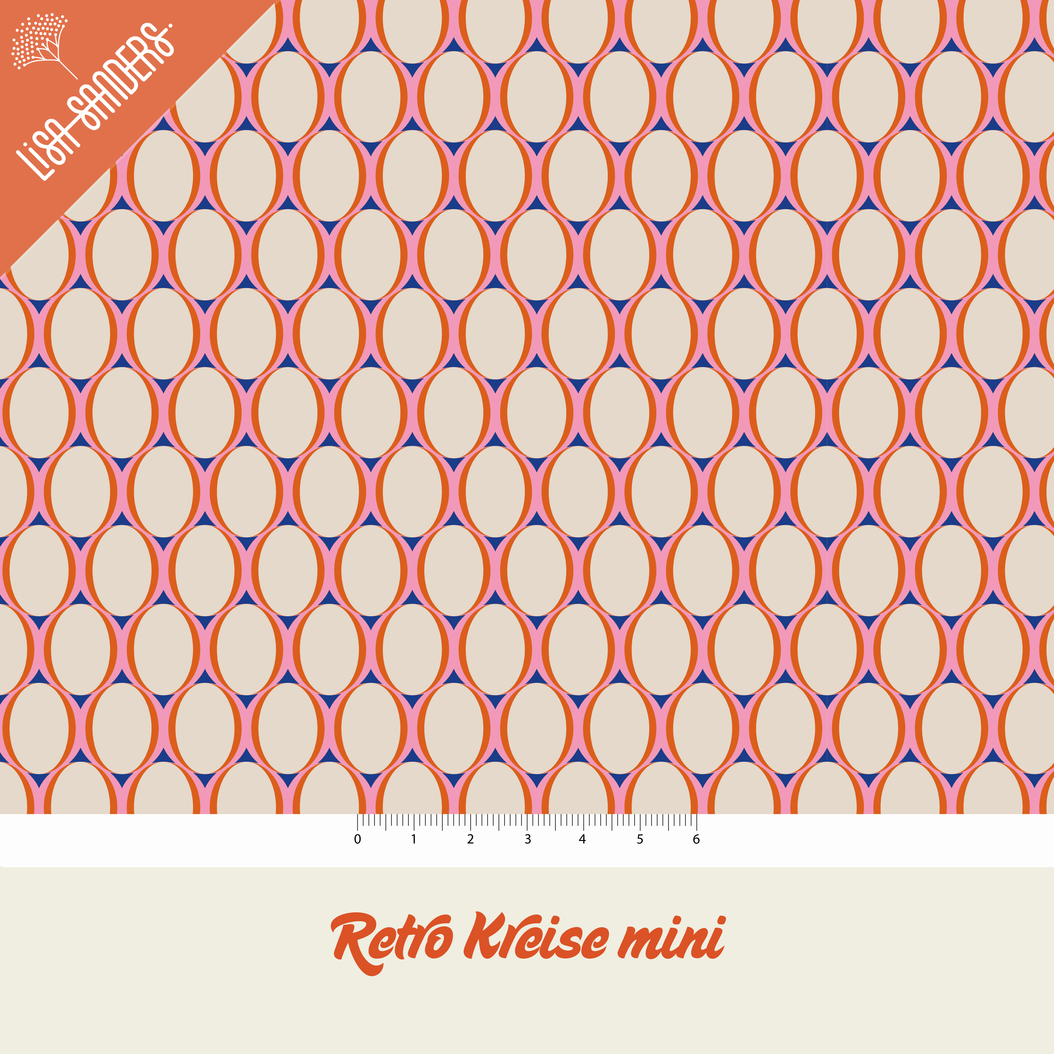 Bio Stoff - Retro Kreise Mini von Lisa Sanders in orange und lila