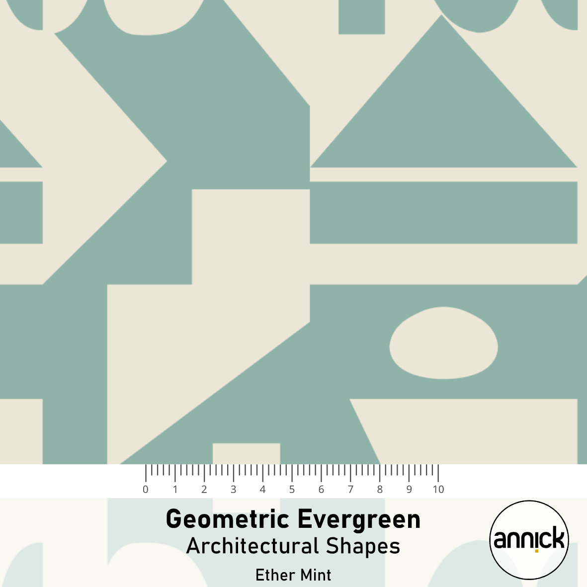 Bio Stoff - Geometric Evergreen Architectural Shapes mint