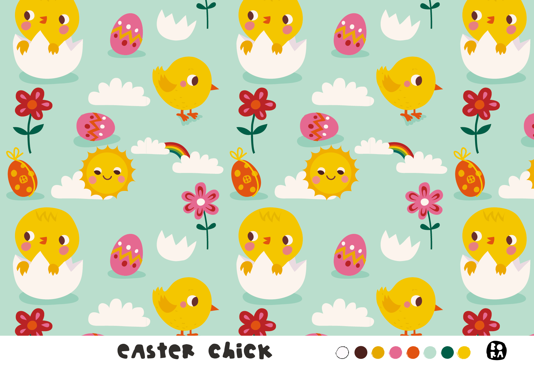Bio Webware Stoff - Easter Chick - Bora, Tiere, grün, mint, Ostern, 100% Bio-Baumwolle Bio Webware Stoff - Easter Chick - Bora, Tiere, grün, mint, Ostern, 100% Bio-Baumwolle