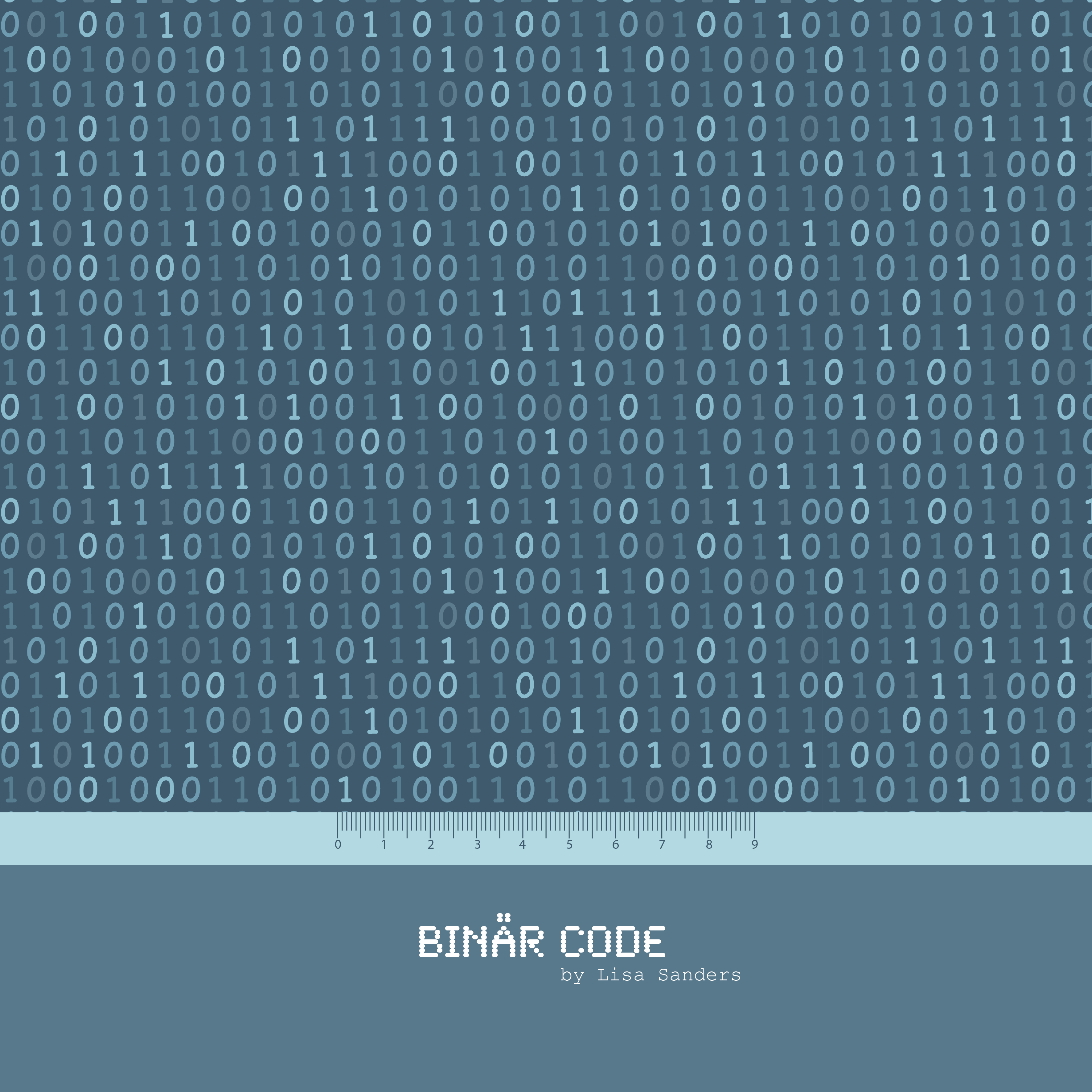 Organic fabric -  Binary code blue