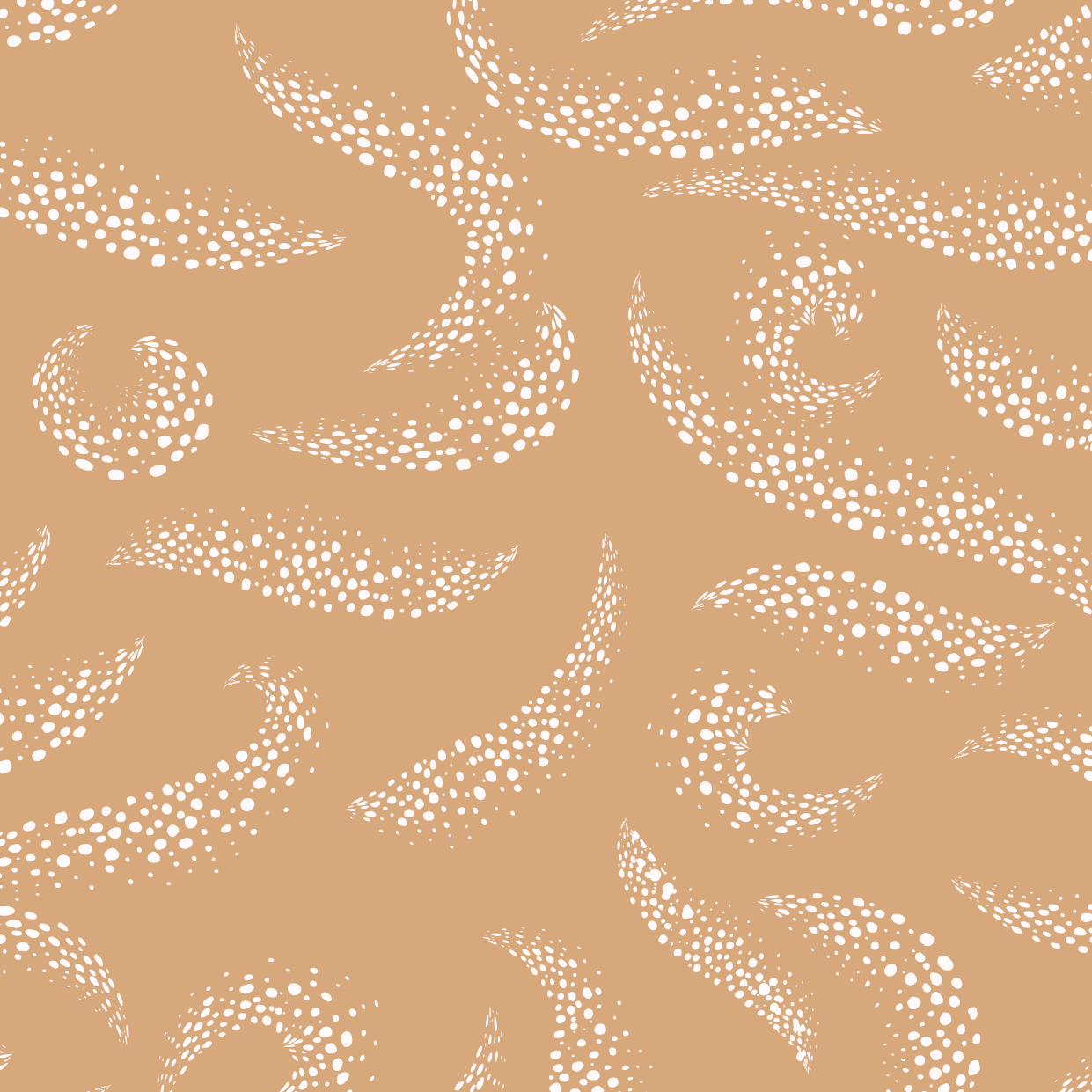 Organic Fabric  - Abstrakte Wellen orange