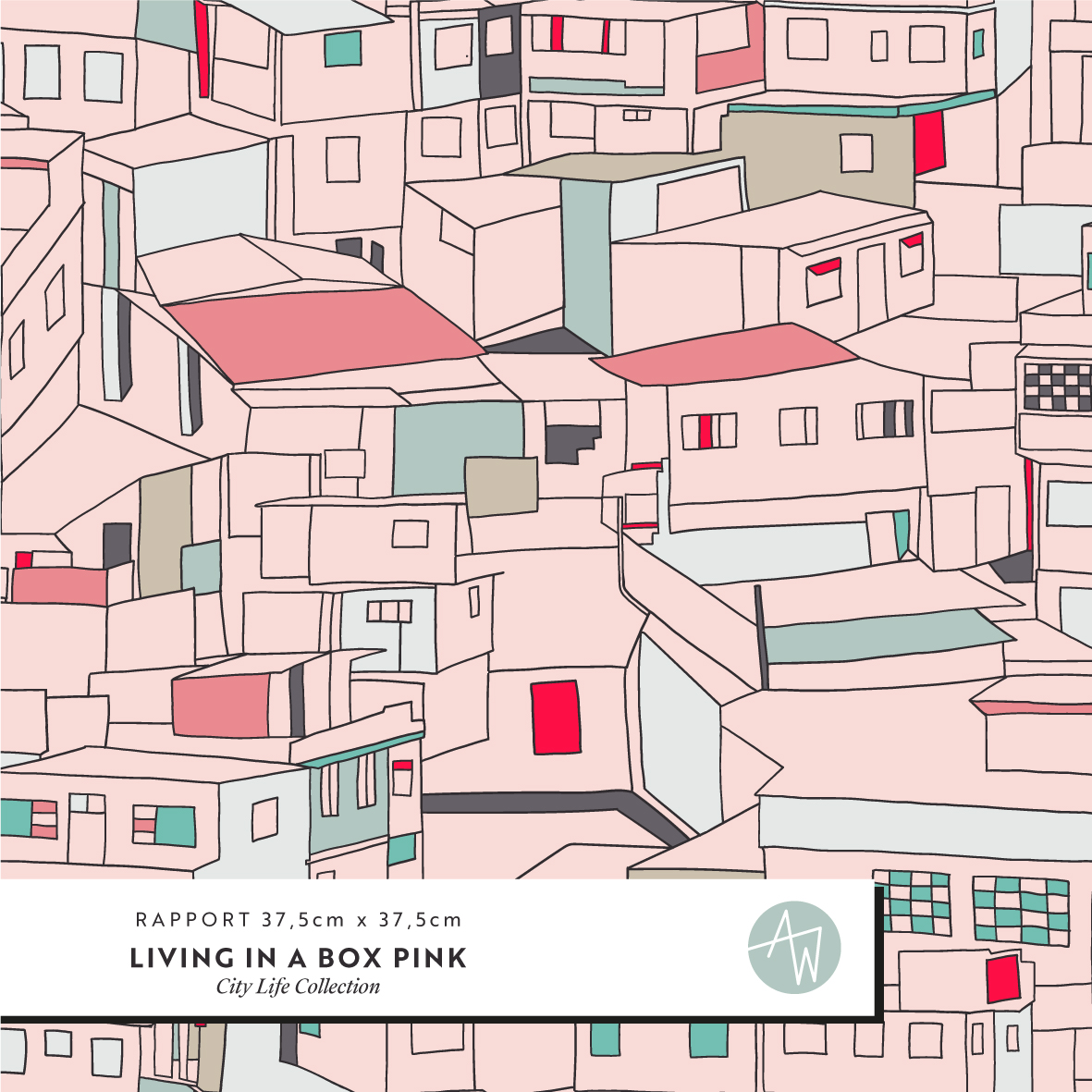 Bio Webware Stoff  -  Living in a Box Pink - AlexandraWeise, rosa, Abstrakt, 100% Bio-Baumwolle
