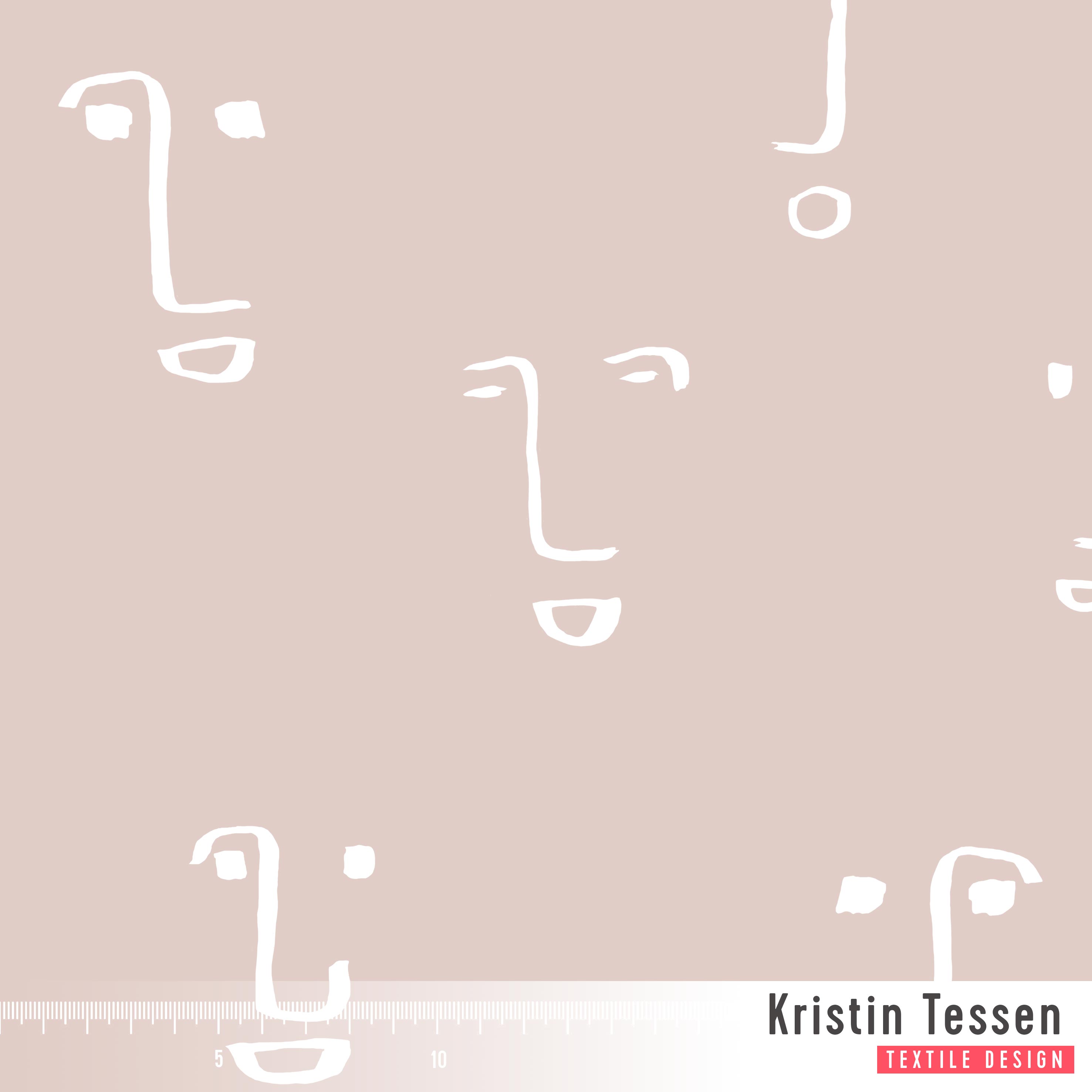 Bio Stoff - Faces Primerose von Kristin Tessen in rosa