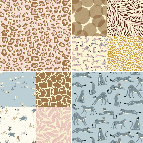 Organic fabric - Safari Luxe Zebra small brown, pink