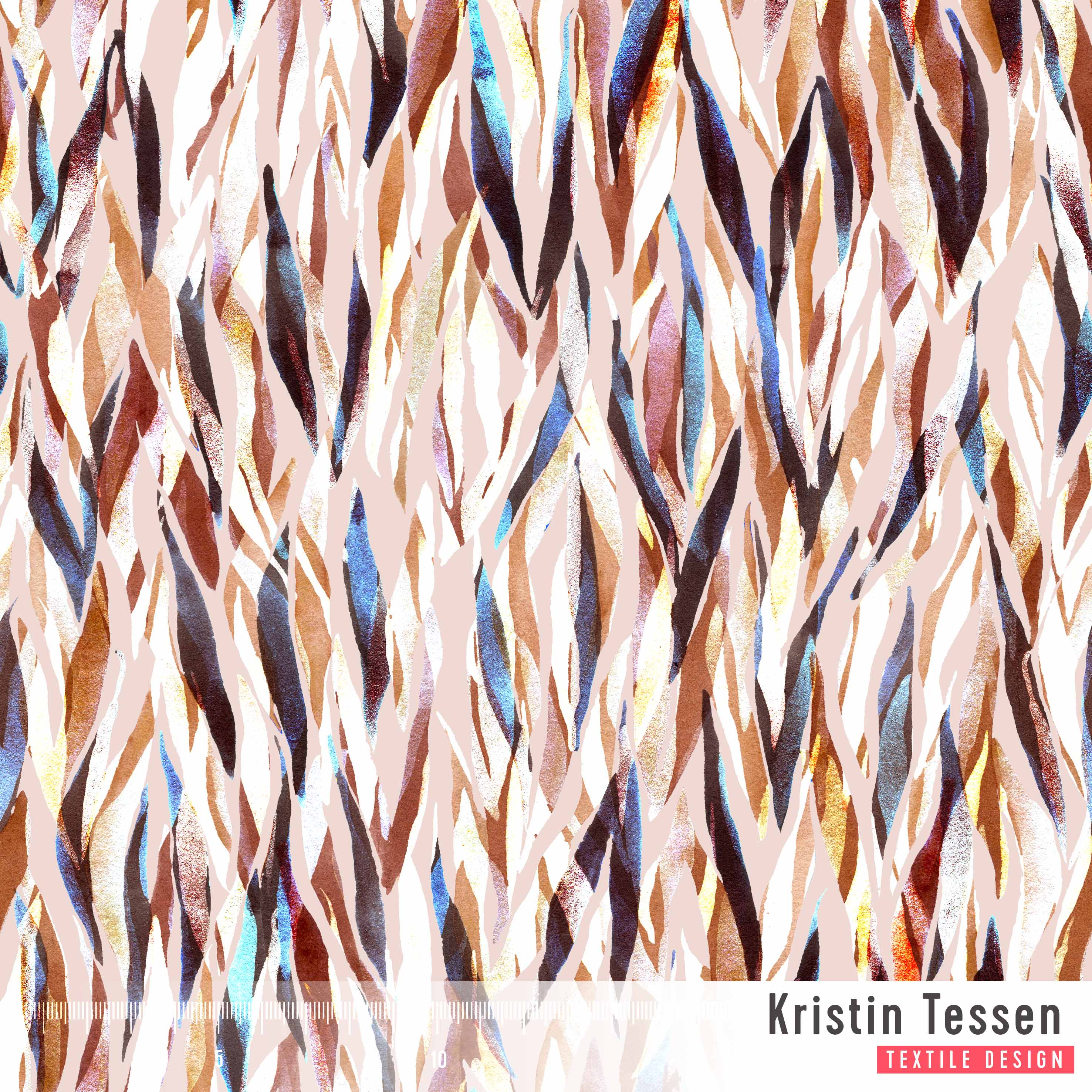 Bio Stoff  - Abstract Animal Lines City - KristinTessen, beige, Tierfellmuster