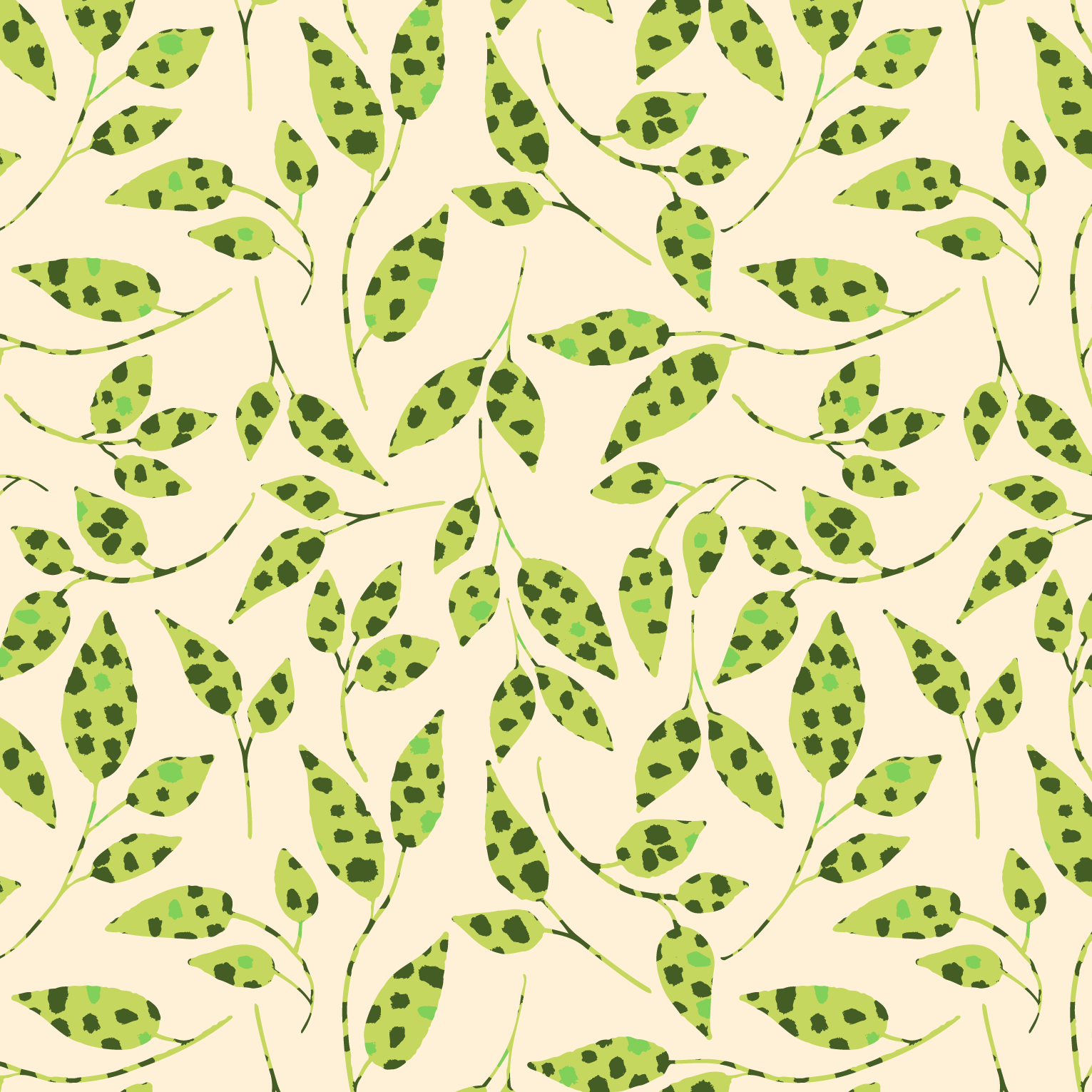 Organic fabric  -  Leopard Leaves