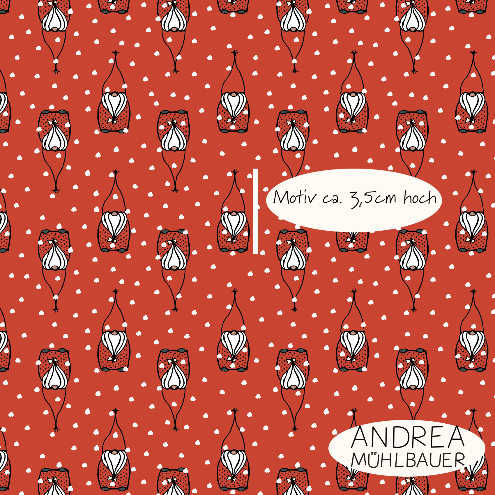 Bio Webware Stoff - Christmas in the Forest Troll Red - AndreaMuehlbauer, rot, Weihnachten, 100% Bio-Baumwolle Bio Webware Stoff - Christmas in the Forest Troll Red - AndreaMuehlbauer, rot, Weihnachten, 100% Bio-Baumwolle
