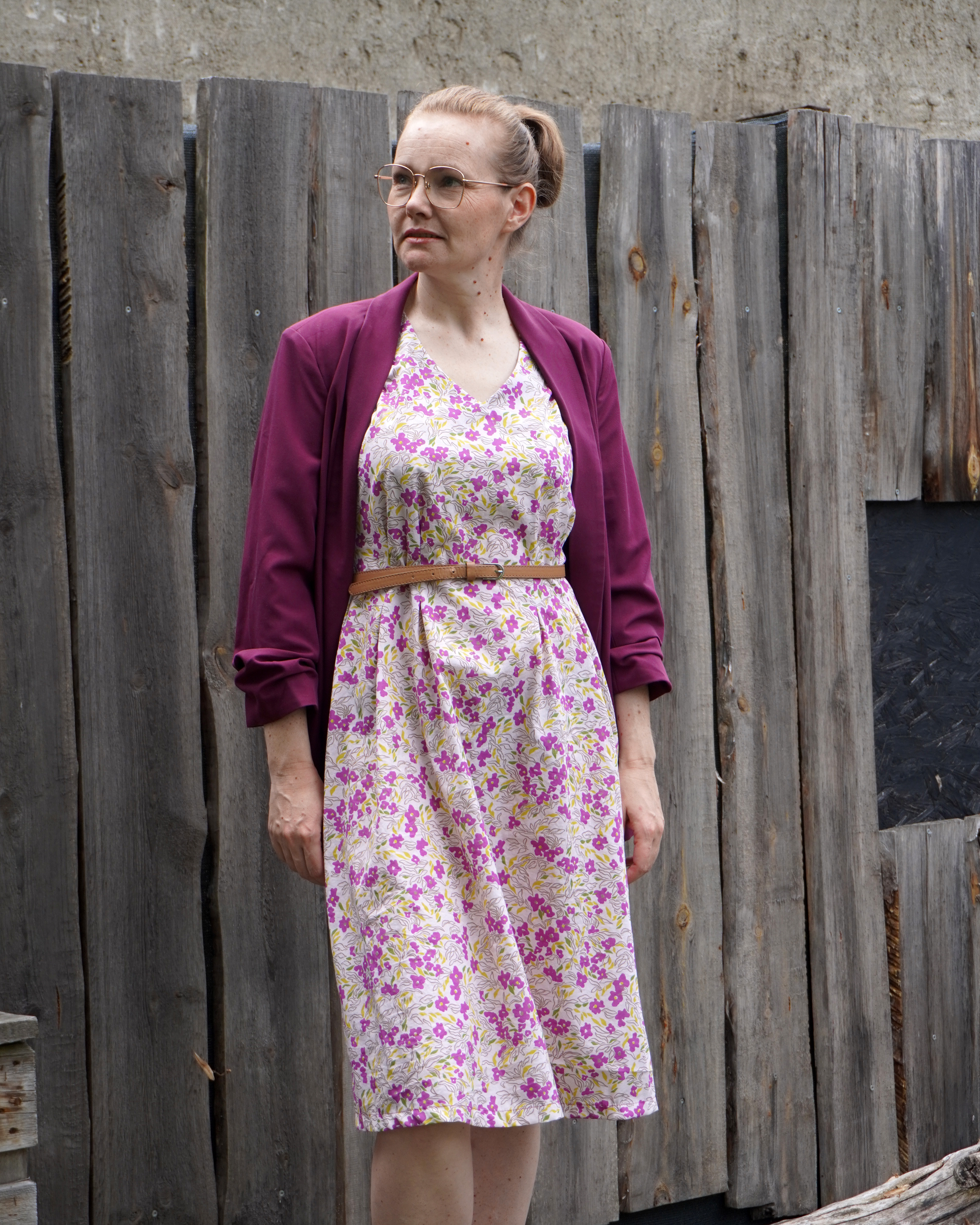 Organic fabric - Meadow Fleur violett