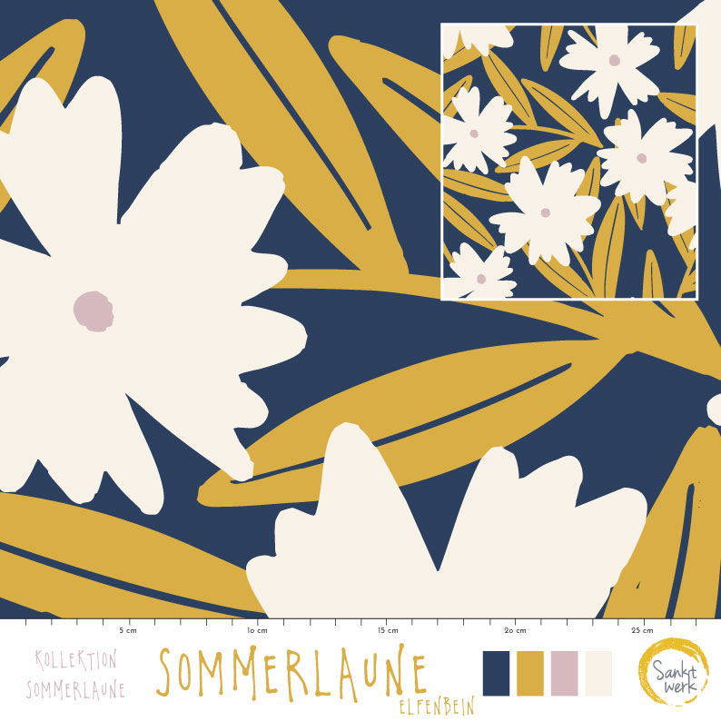 Bio Stoff - Sommerlaune Elfenbein von Sanktwerk in beige