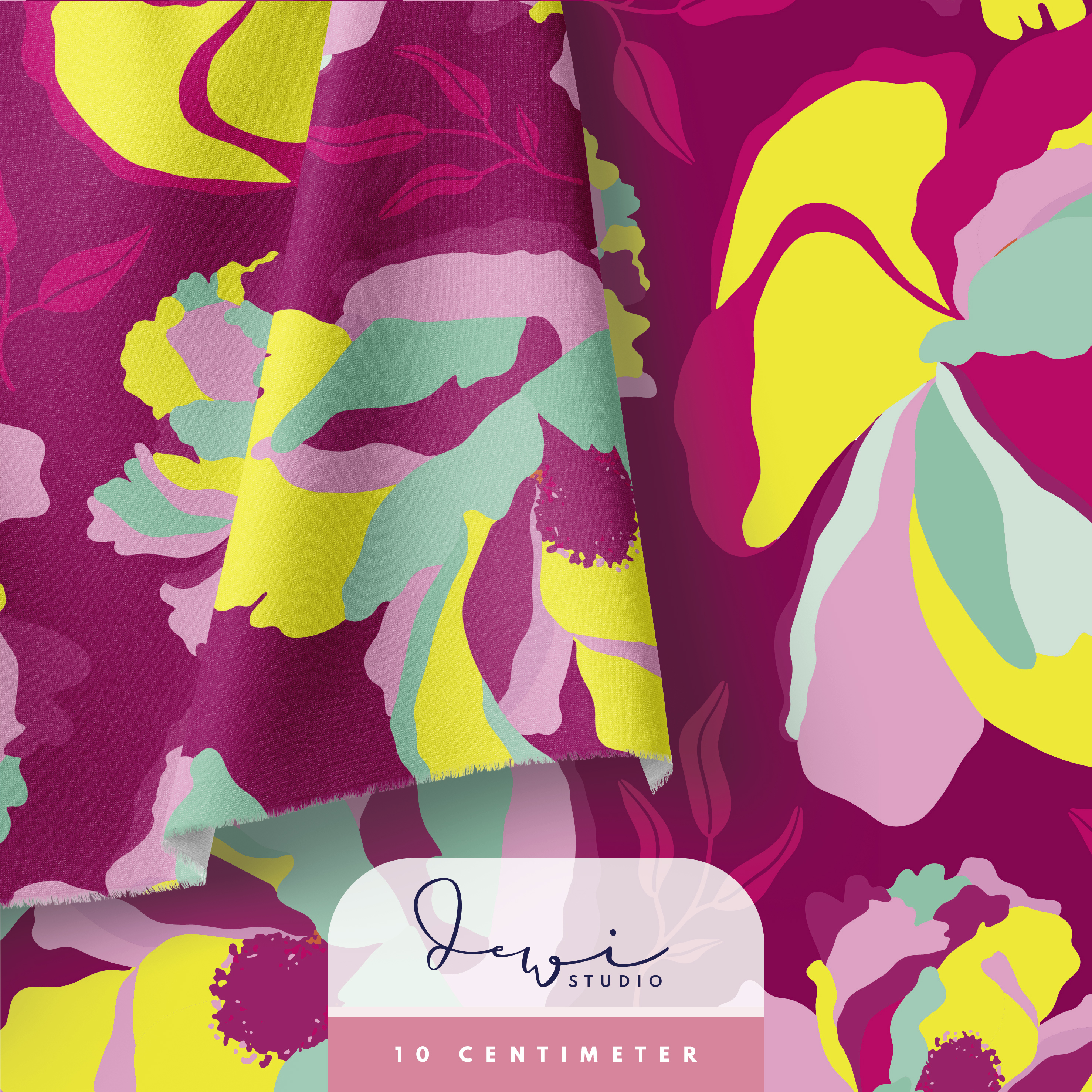 Bio Stoff  - Sommerglück Pink - DewiStudio, pink, Blumen