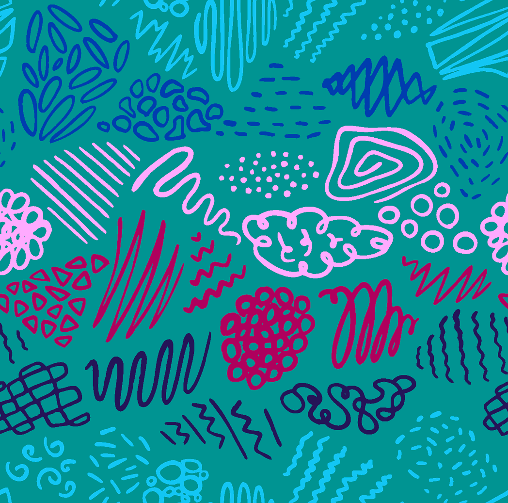 Bio Stoff - Kritzelkunst von Sanktwerk in petrol