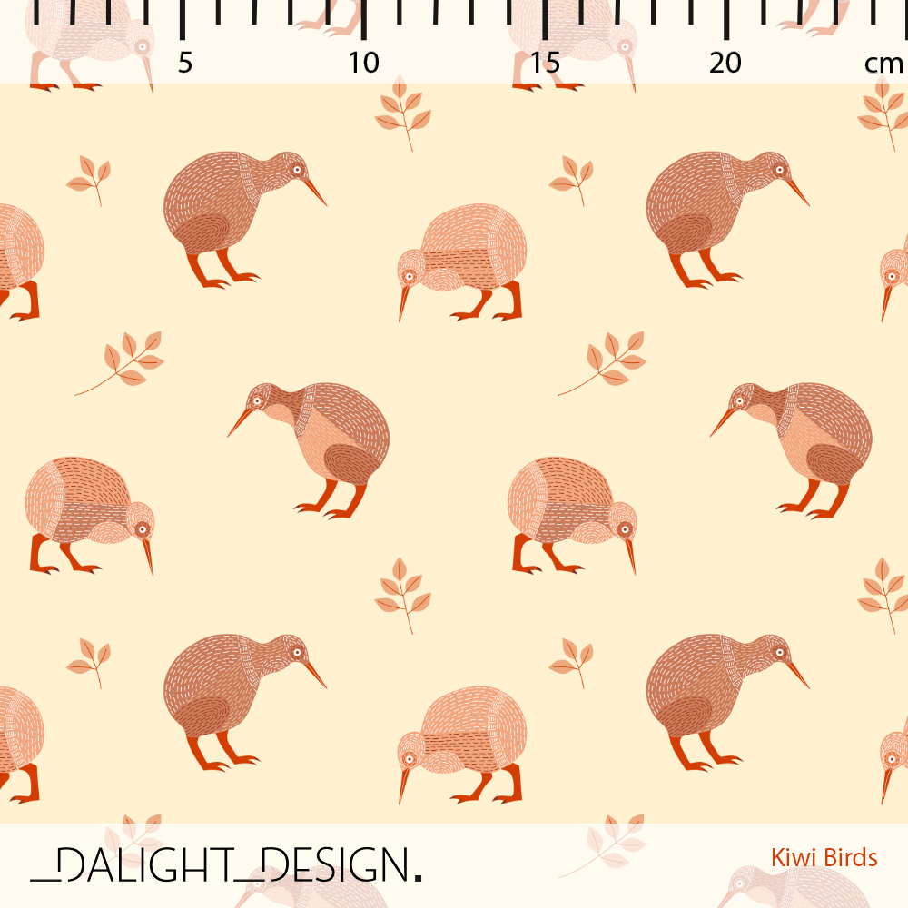Bio Webware Stoff - Kiwi Birds - DalightDesign, creme, Tiere 100% Bio-Baumwolle Bio Webware Stoff - Kiwi Birds - DalightDesign, creme, Tiere 100% Bio-Baumwolle