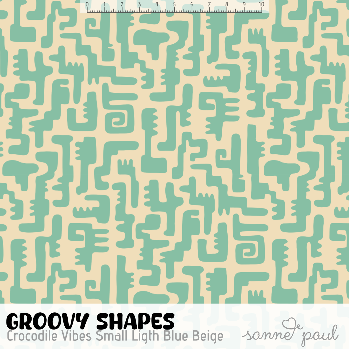 Bio Stoff - Groovy Shapes Crocodile Vibes Small mint