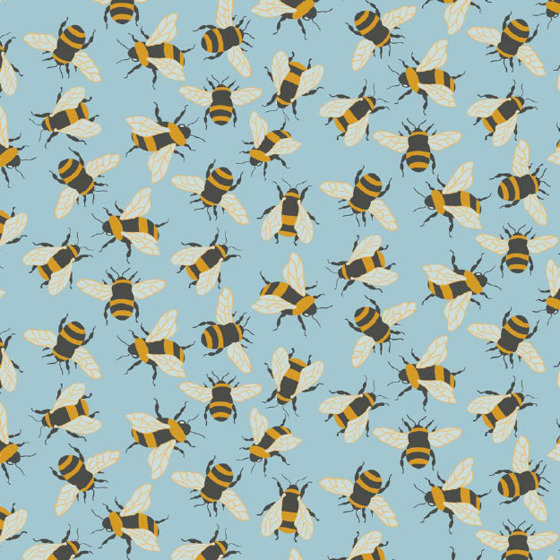Bio Stoff - Bienen blau - misspeppels