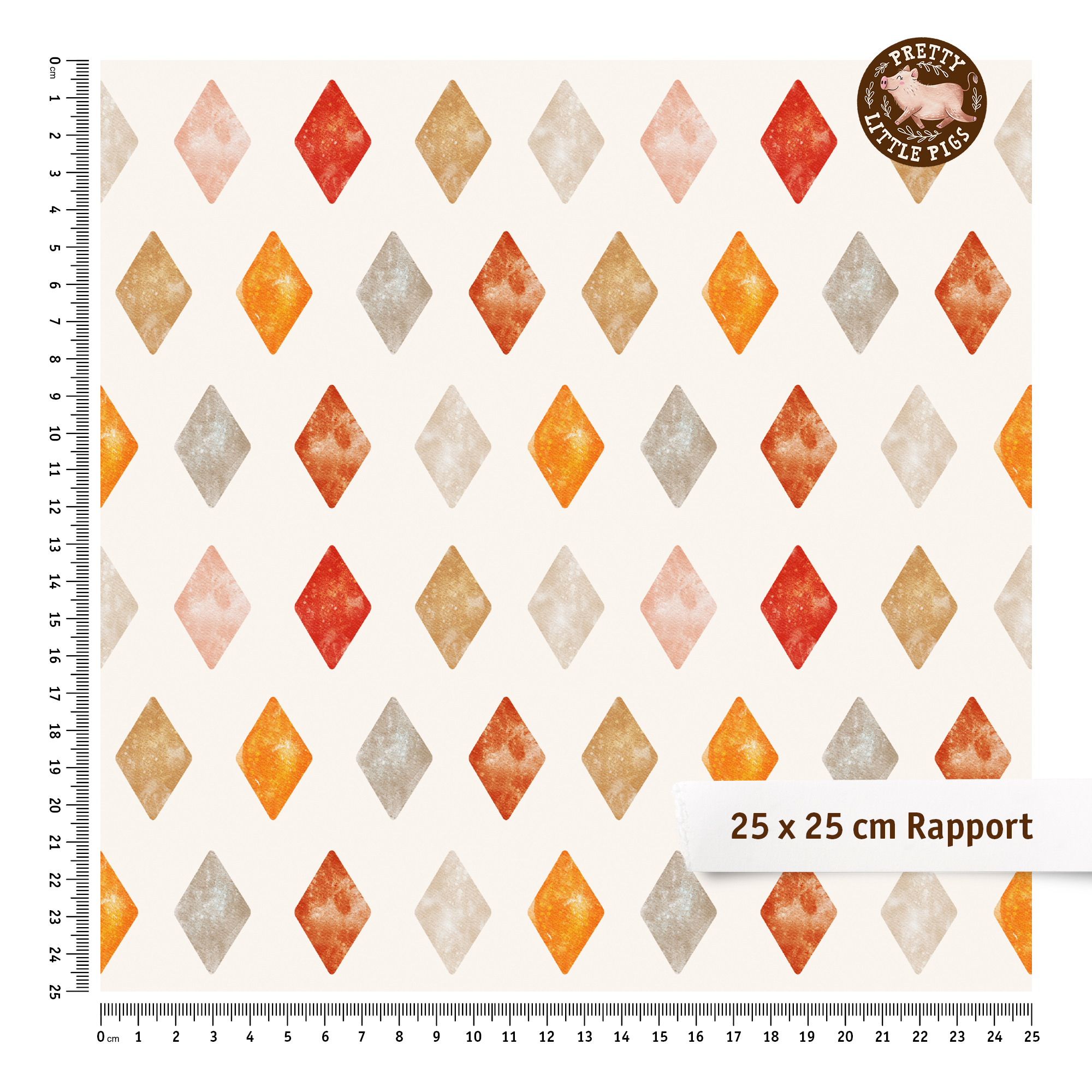 Organic fabric - Vintage Circus Rauten