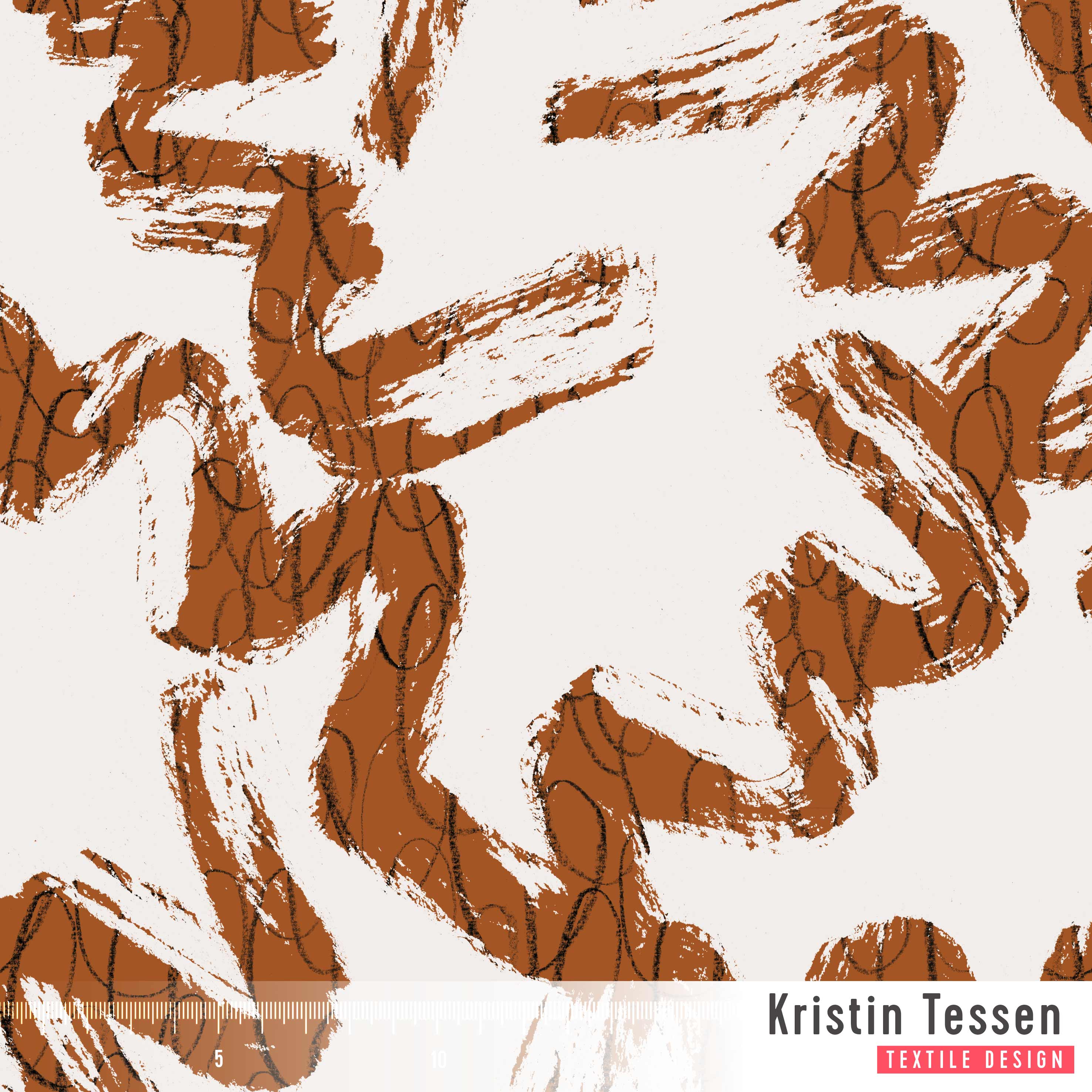 Organic Fabric - Minimal Brush Cinnamon 